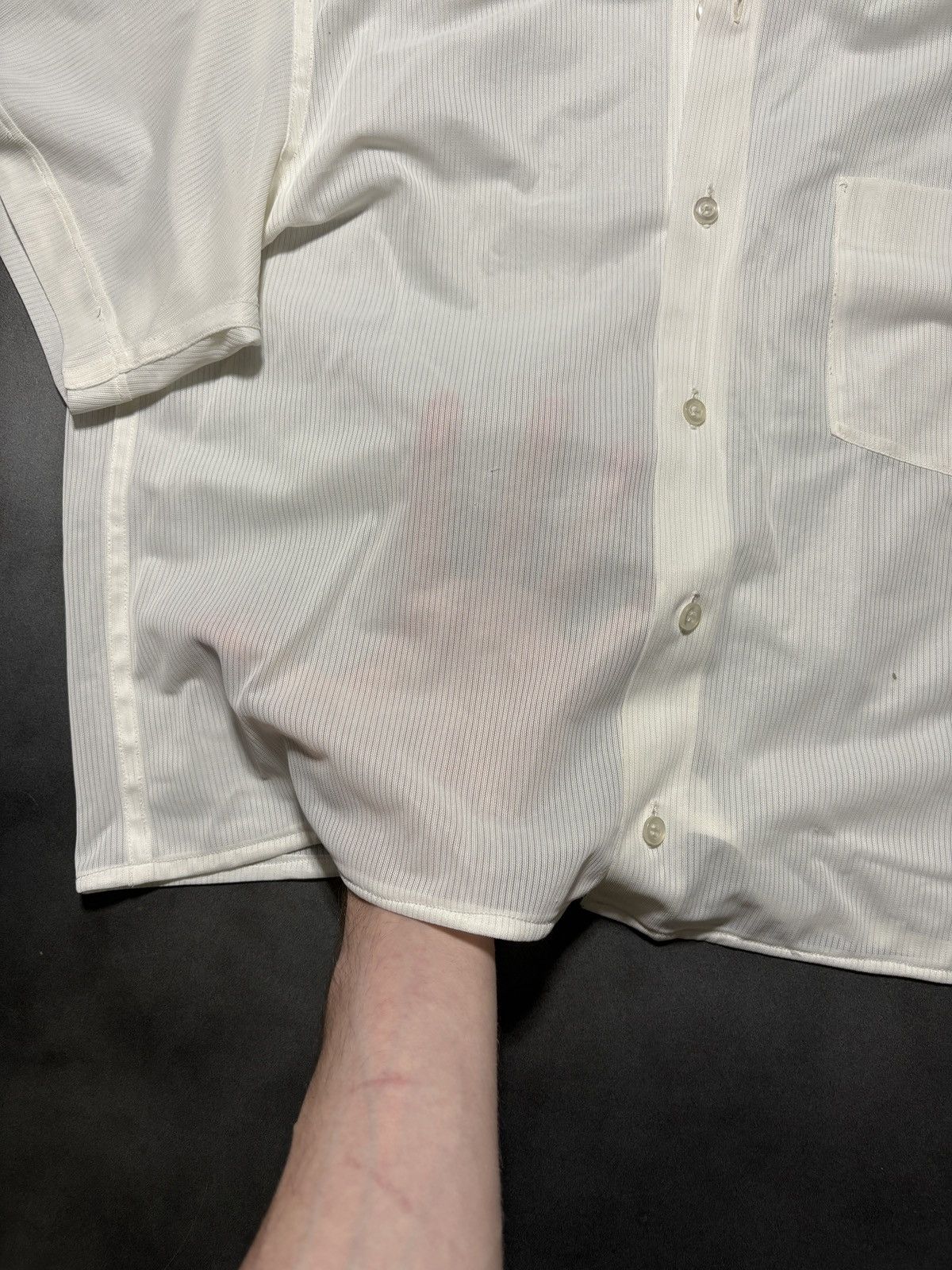 Vintage 1940s Sheer Shirt True Vintage Brill Terylene Shortsleeve Size US S / EU 44-46 / 1 - 6 Thumbnail