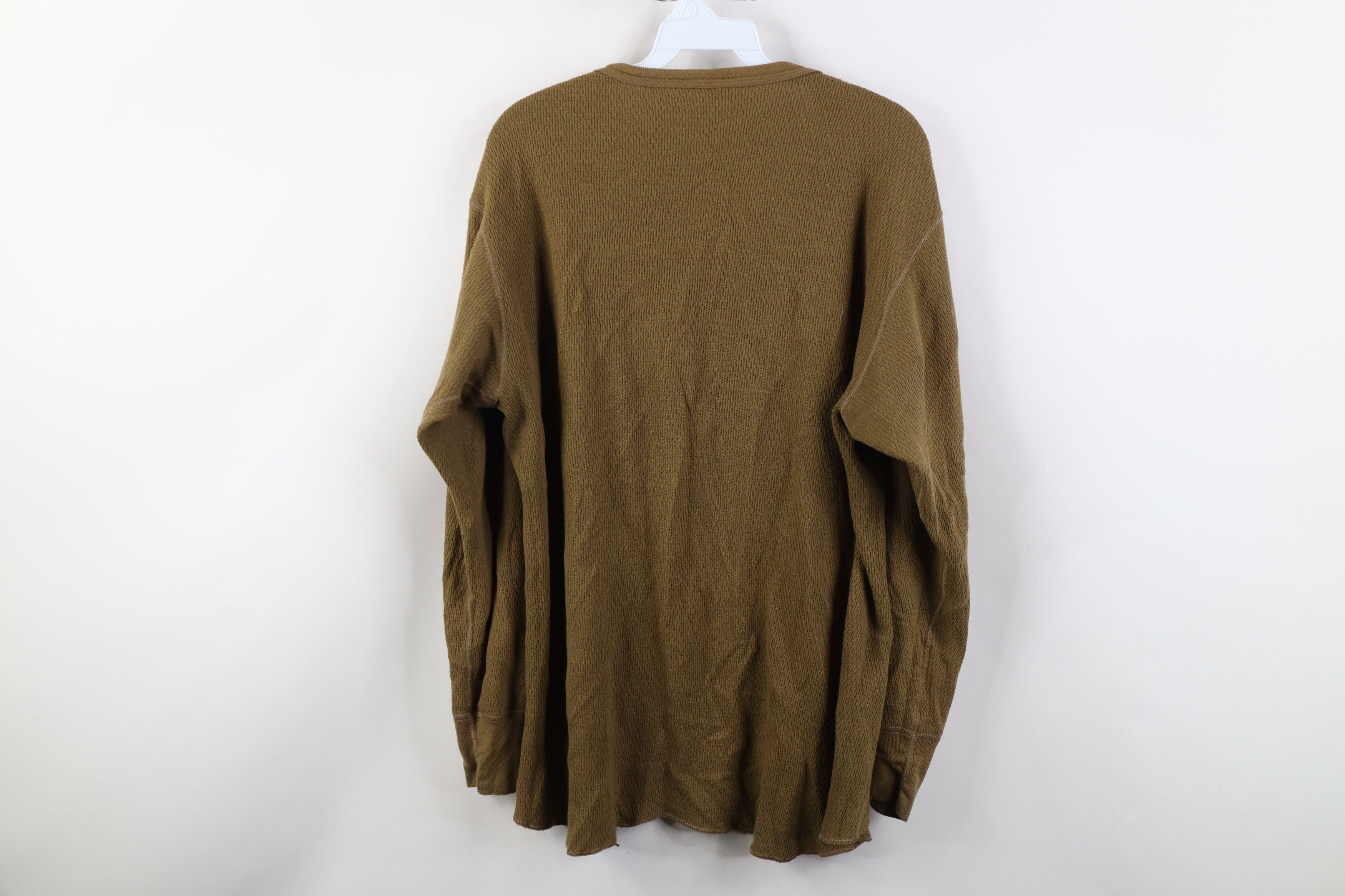 Vintage Vintage 90s Streetwear Waffle Knit Long Sleeve T-Shirt Green Size US XL / EU 56 / 4 - 9 Thumbnail