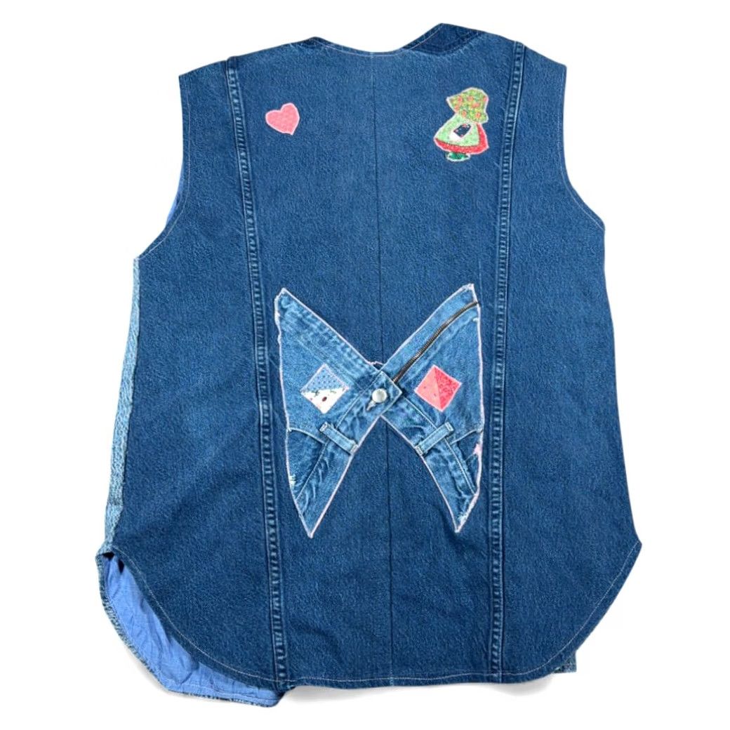 Lee VINTAGE Lee Vest Womens EXTRA LARGE Blue Patched Upcycled Denim 80s Lee Vest Womens EXTRA LARGE Blue Patched Upcycled Denim 80s Size XL / US 12-14 / IT 48-50 - 2 Thumbnail