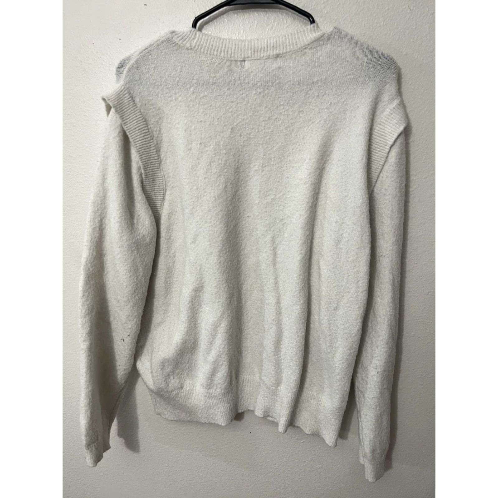 Calvin Klein Calvin Klein Sweater Womens Size XL Sherpa Solid Pullover White Size XL / US 12-14 / IT 48-50 - 2 Thumbnail