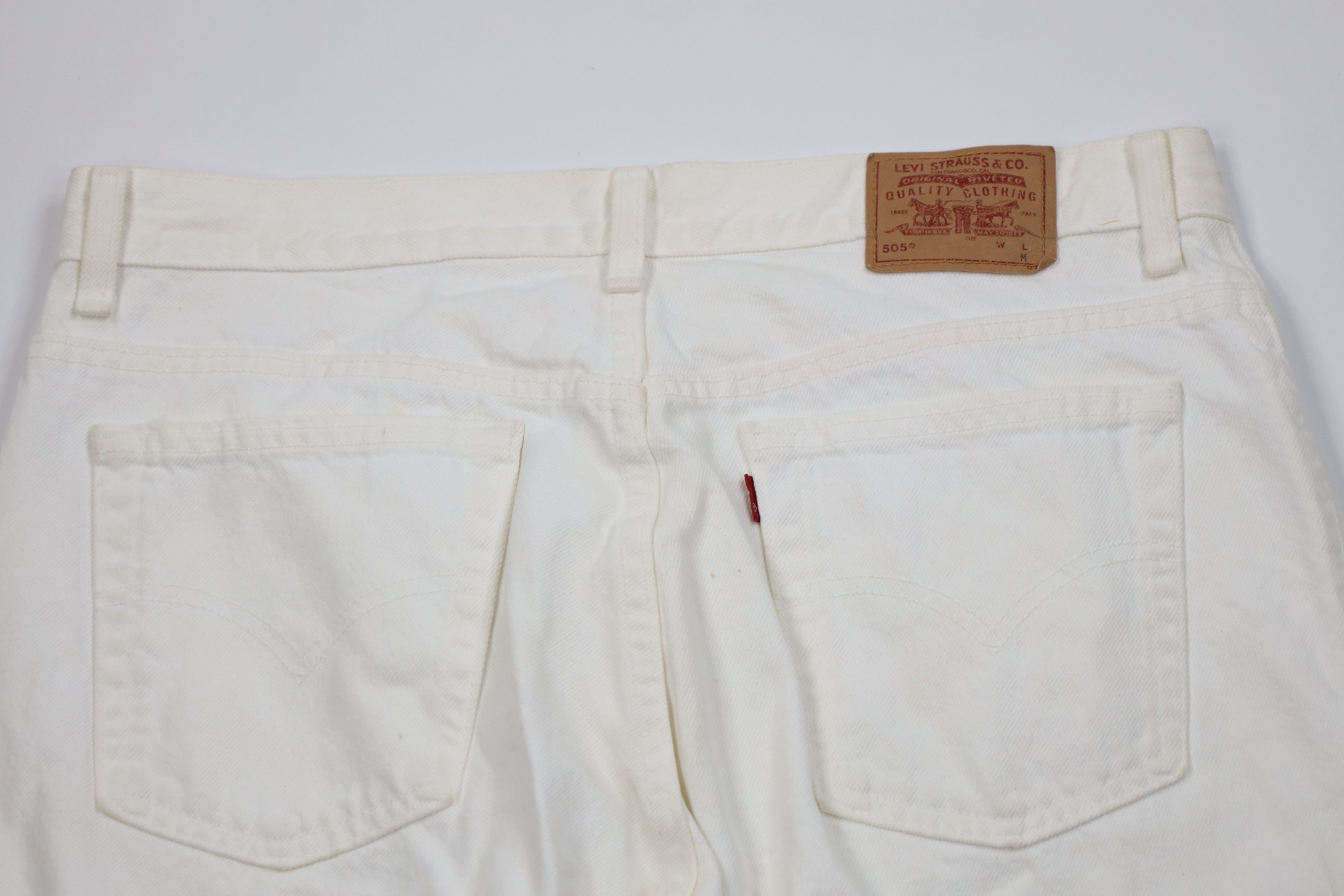 Levi's Vintage Y2K 2001 Levis 505 Regular Straight Jeans White USA Size US 34 / EU 50 - 11 Thumbnail