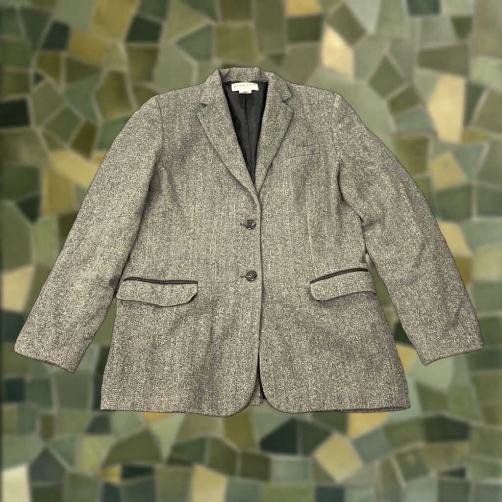 Pendleton VINTAGE Pendleton Blazer Womens 6 Gray Herringbone Wool Jacket Lined Career Size M / US 6-8 / IT 42-44 - 1 Thumbnail