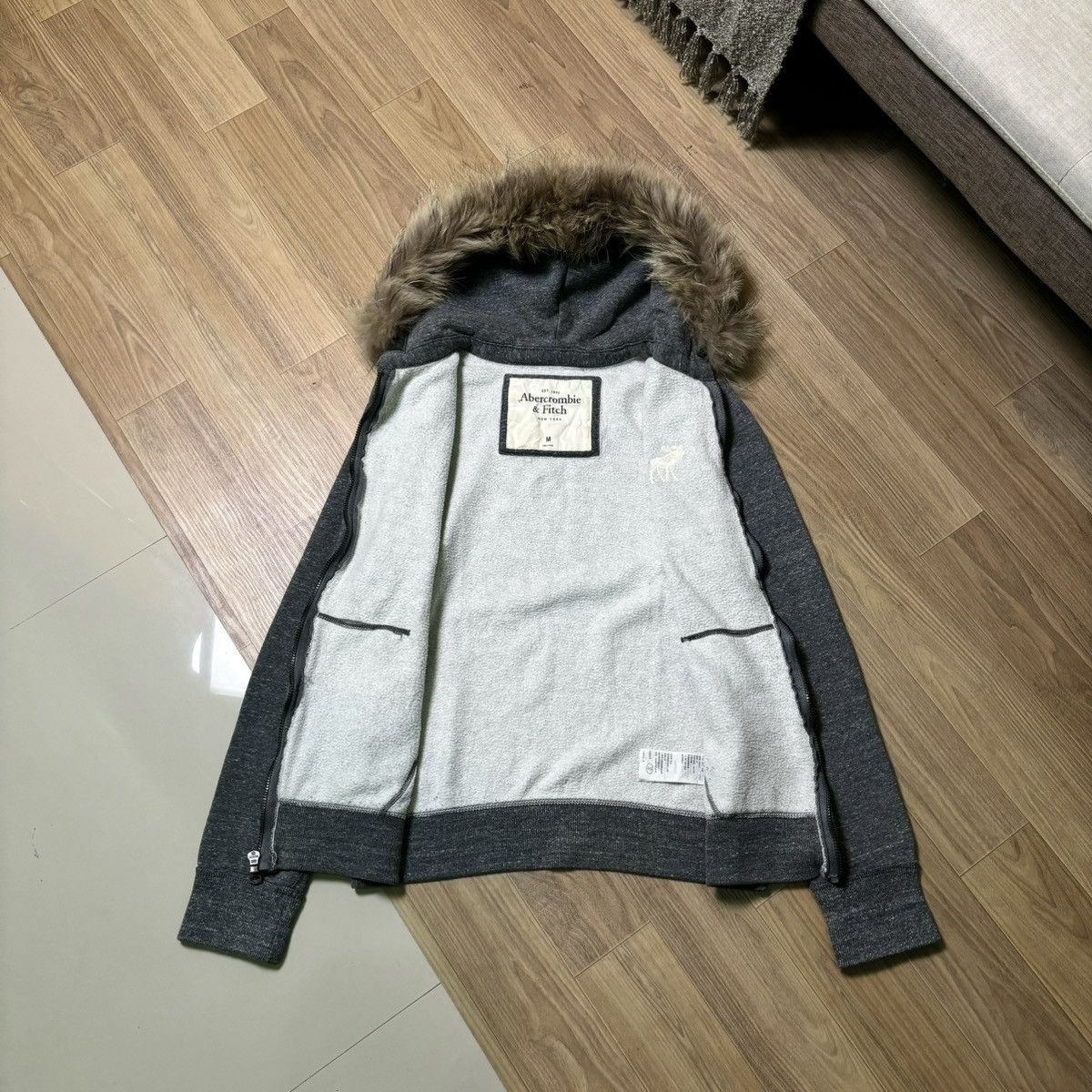 14th Addiction × If Six Was Nine × Le Grande Bleu (L.G.B.) Abercrombie & fitch Fur jacket hoodie IfSixWasNine LGB Style Size US M / EU 48-50 / 2 - 4 Thumbnail