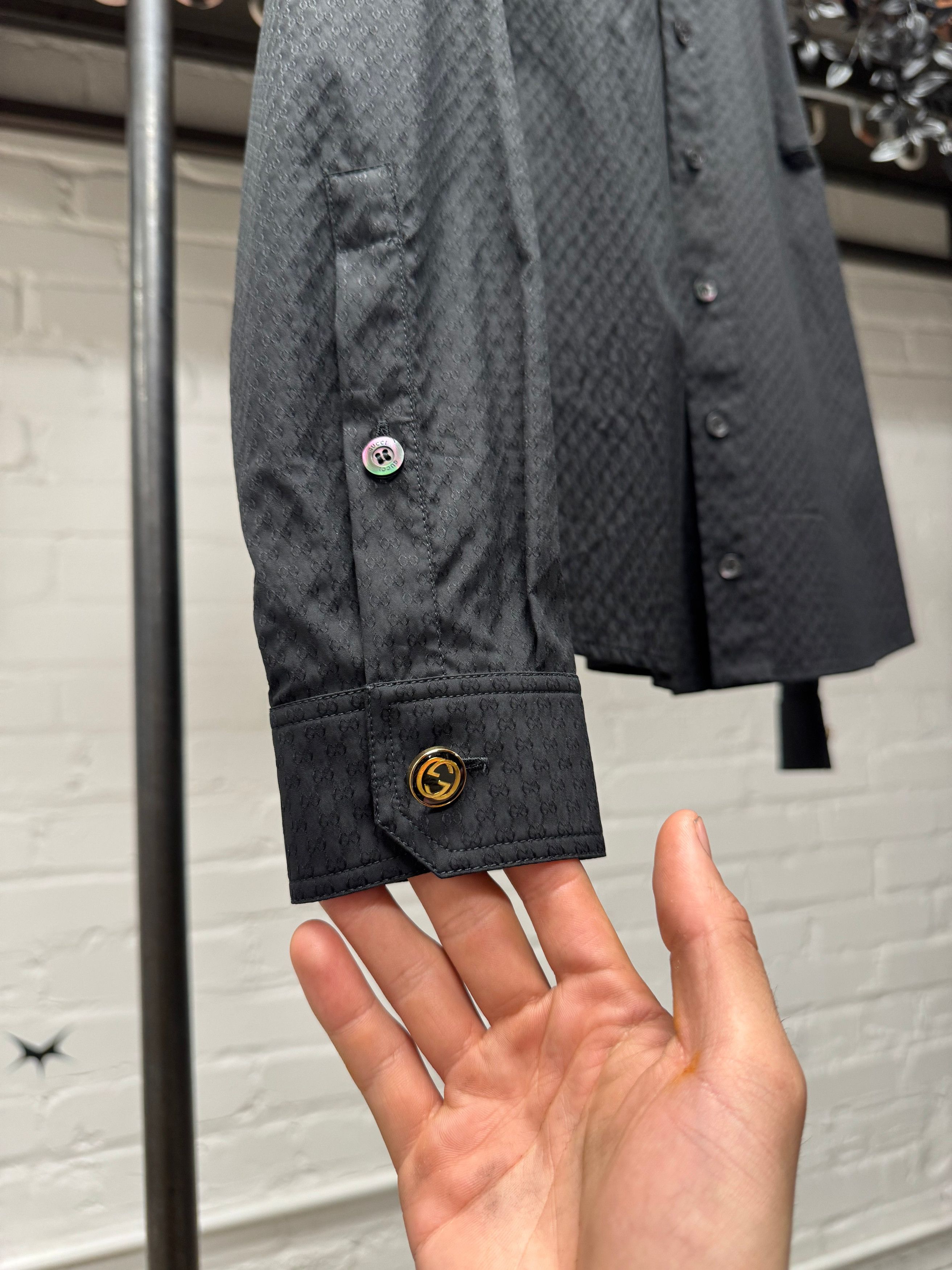 Gucci SS2009 Gucci ‘Micro Monogram’ Black Button Up Shirt Size US S / EU 44-46 / 1 - 2 Thumbnail