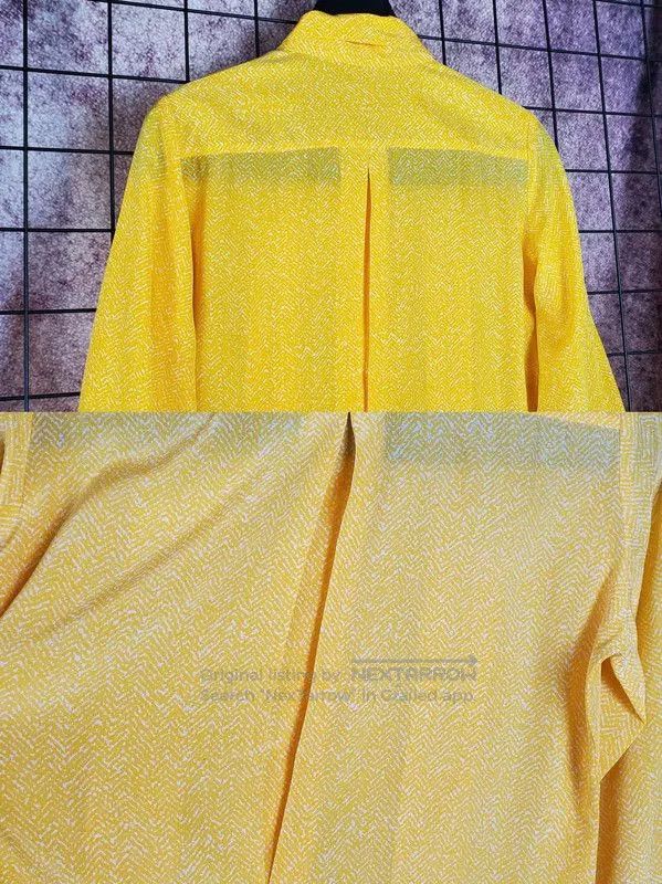 Dior Dior Yellow Silk Patterned Long Sleeve Shirt . Size S / US 4 / IT 40 - 7 Thumbnail