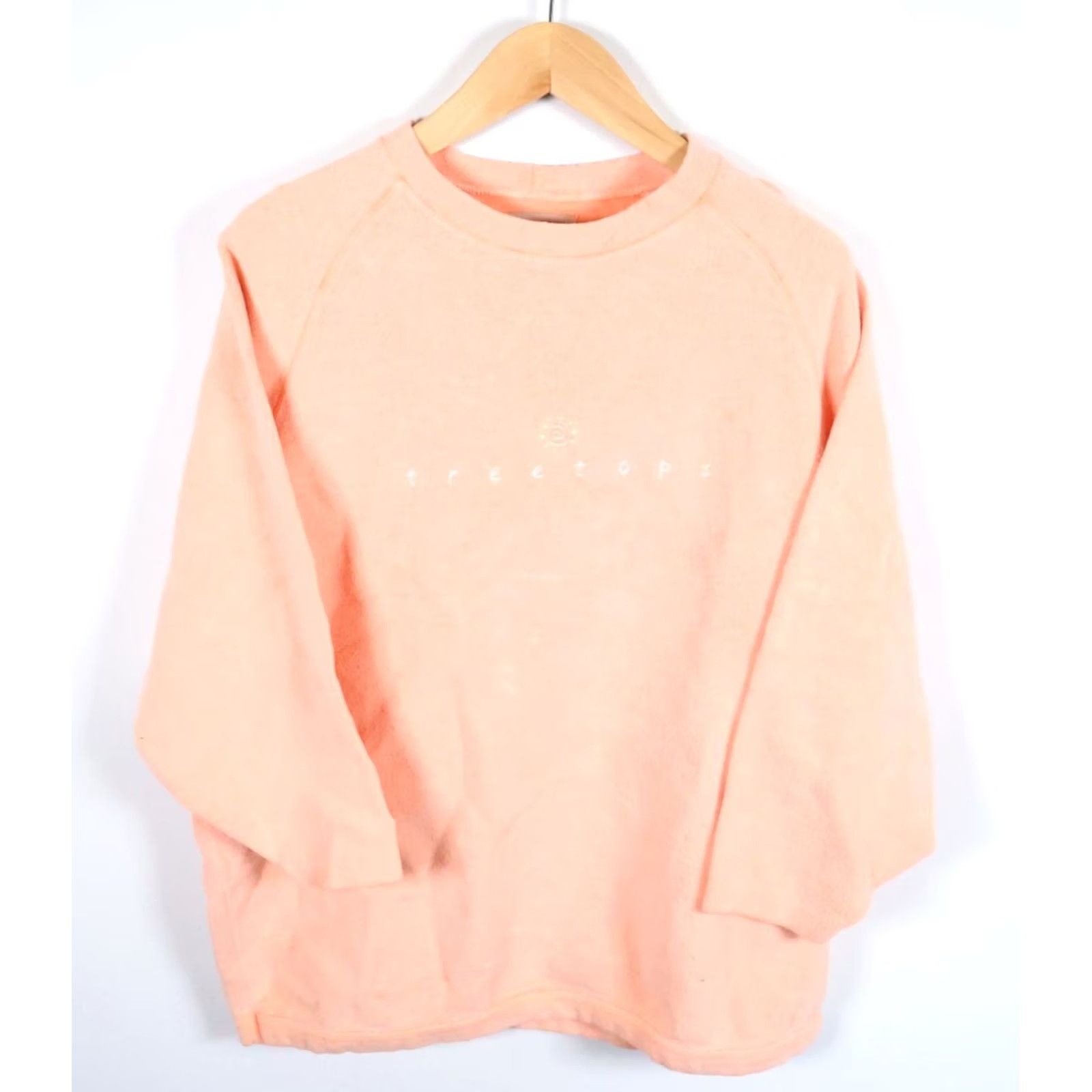 Gustin VINTAGE Austin 90s Sweatshirt Adult Large / XL Coral 3/4 Sleeve Crewneck Fleece Size XL / US 12-14 / IT 48-50 - 2 Thumbnail