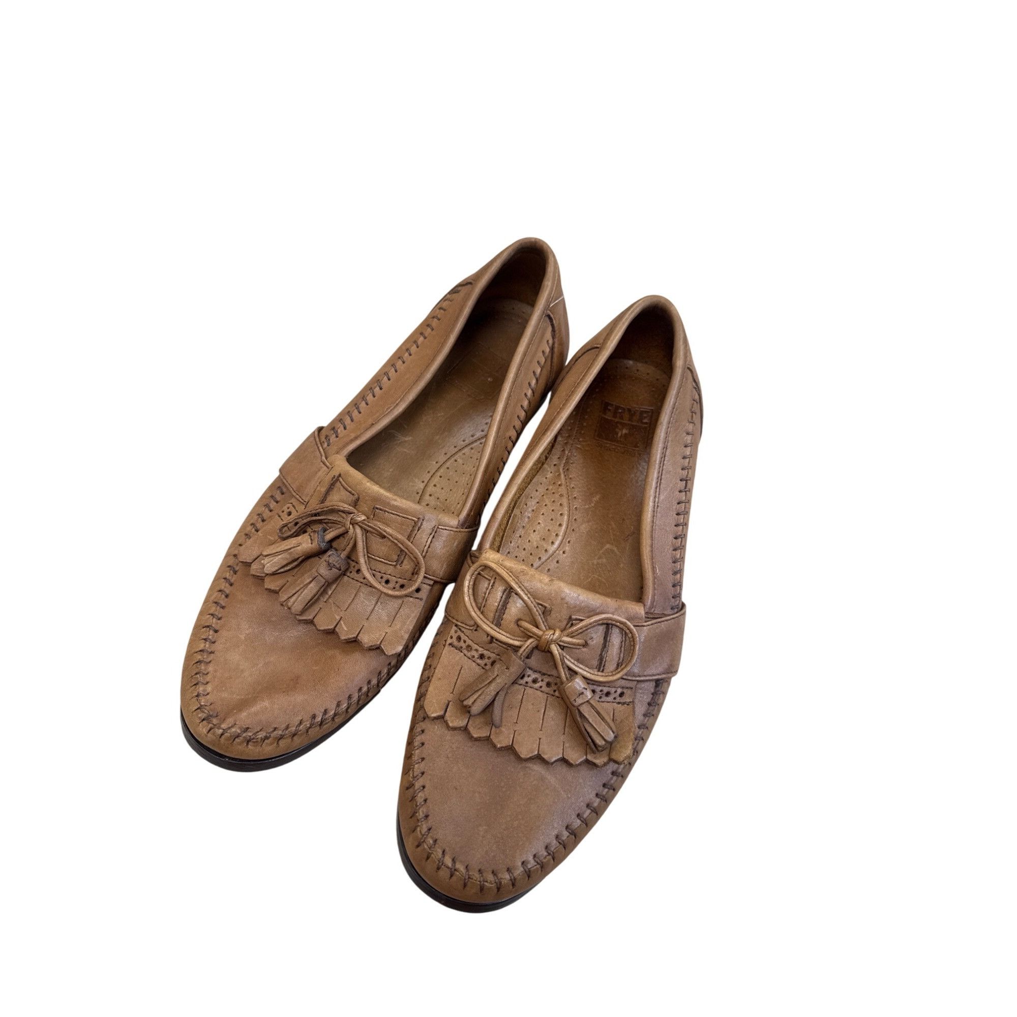 Frye Frye Mens Brown Leather Tassel Slip-On Loafers Size 12D Size US 12 / EU 45 - 12 Thumbnail