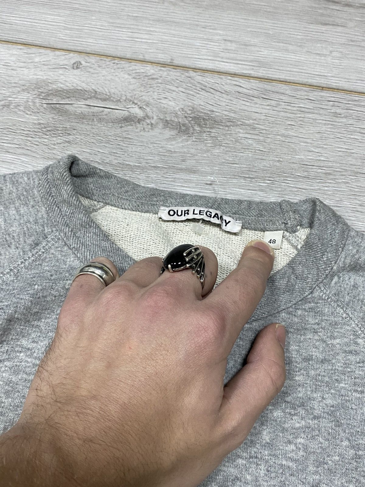 Our Legacy Our Legacy Great Sweat Grey Melange Loop Sweatshirt Size US M / EU 48-50 / 2 - 2 Thumbnail