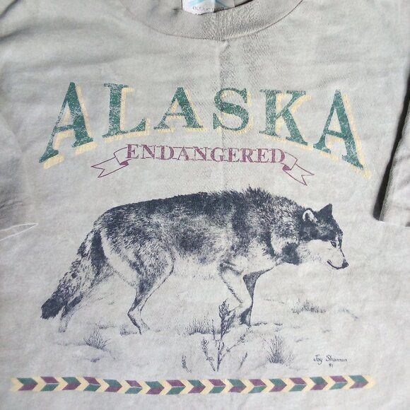 Other Vintage Alaska Endangered Species Wolf T-Shirt Size US L / EU 52-54 / 3 - 1 Thumbnail