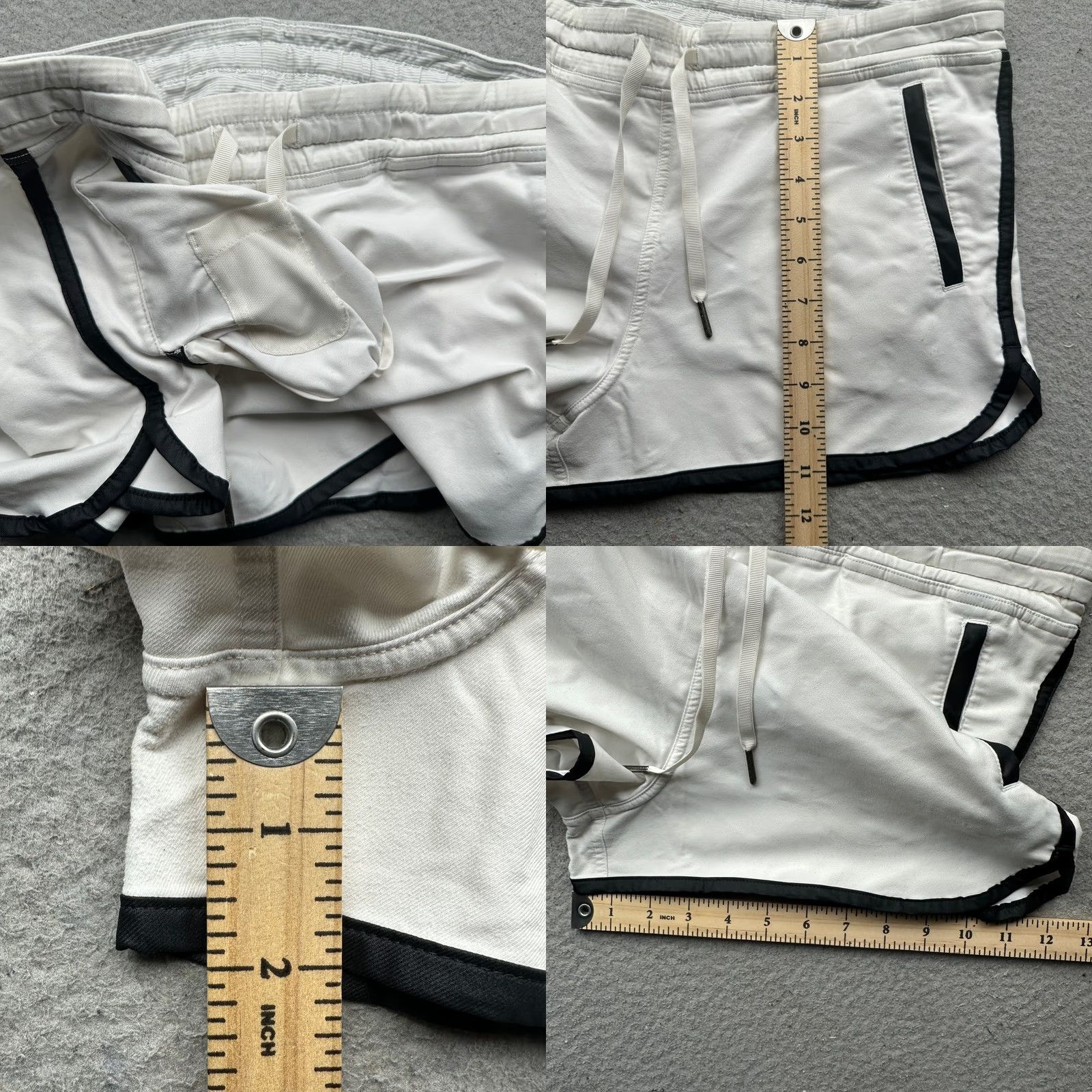 Lululemon Lululemon Varsity Shorts White Black Womens XL L Pocket Drawstring High Rise Size 36" / US 14 / IT 50 - 8 Thumbnail