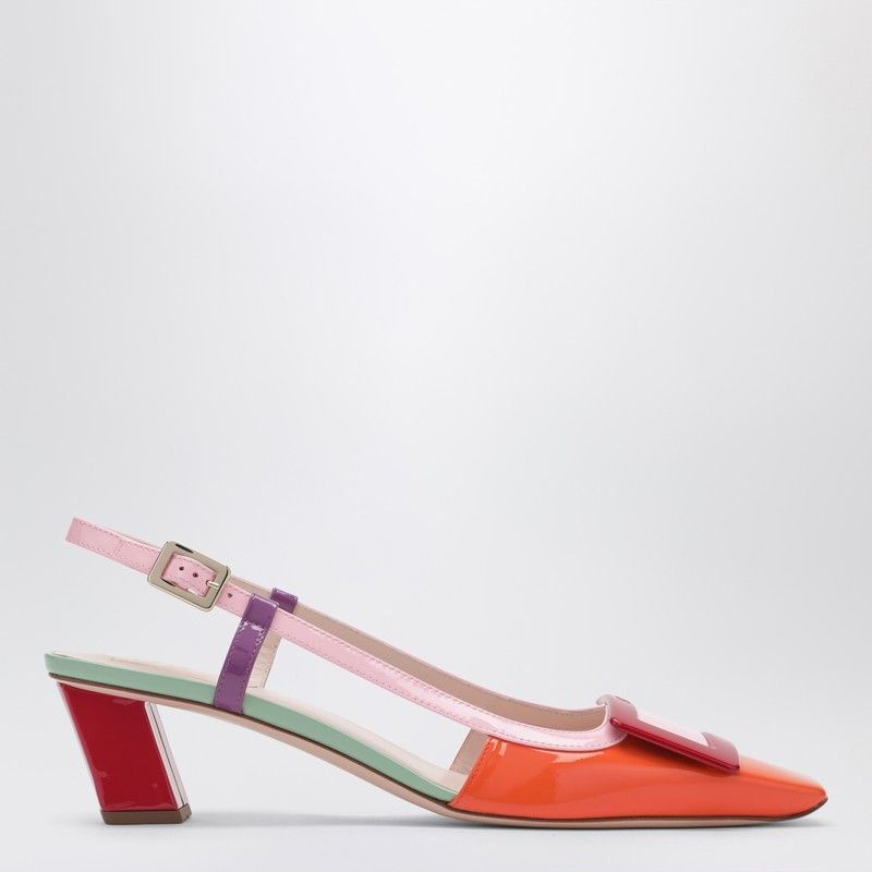 Roger Vivier Roger Vivier Belle Vivier Multicolour Patent Leather Slingback Size US 7 / IT 37 - 1 Thumbnail
