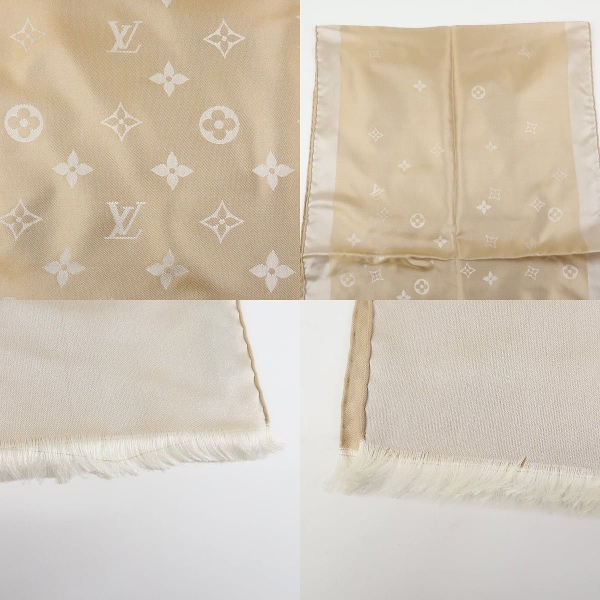 Louis Vuitton Louis Vuitton Echarpe Capri Silk Scarf Beige Size ONE SIZE - 5 Thumbnail