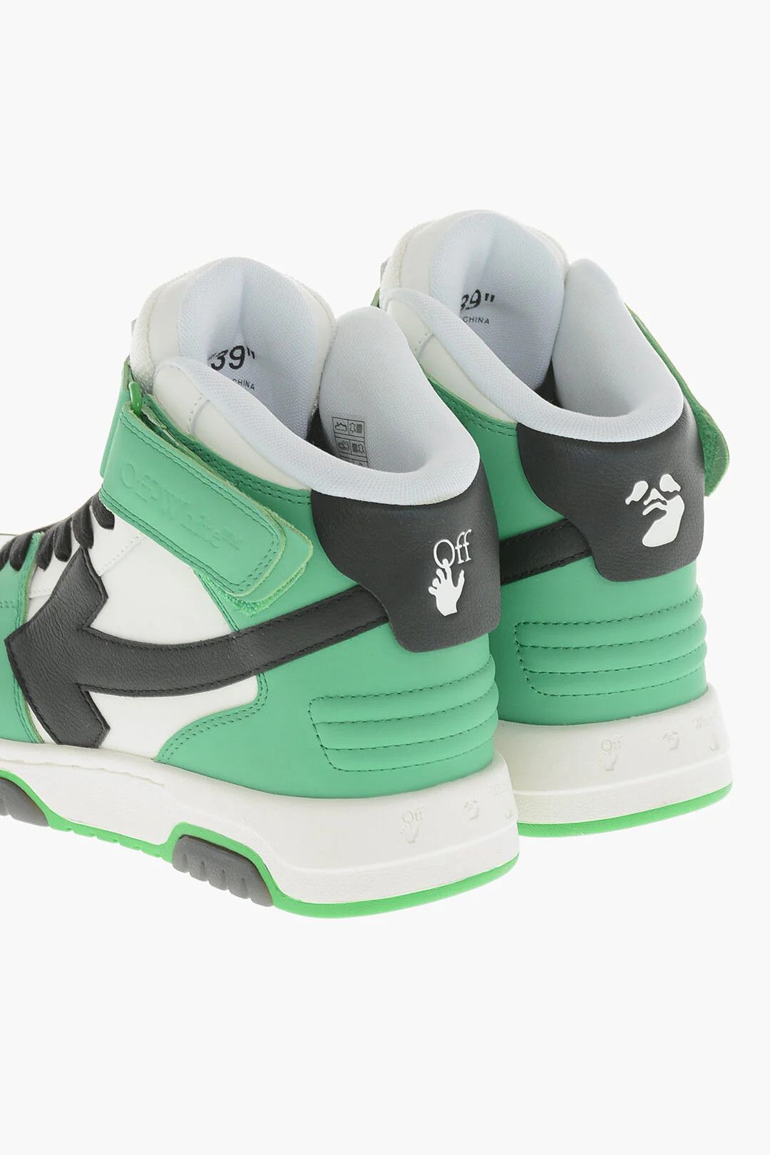 Off-White og1mm0426 Hi-Top Color-Block Leather Sneakers in Multicolor Size US 9 / EU 42 - 2 Thumbnail
