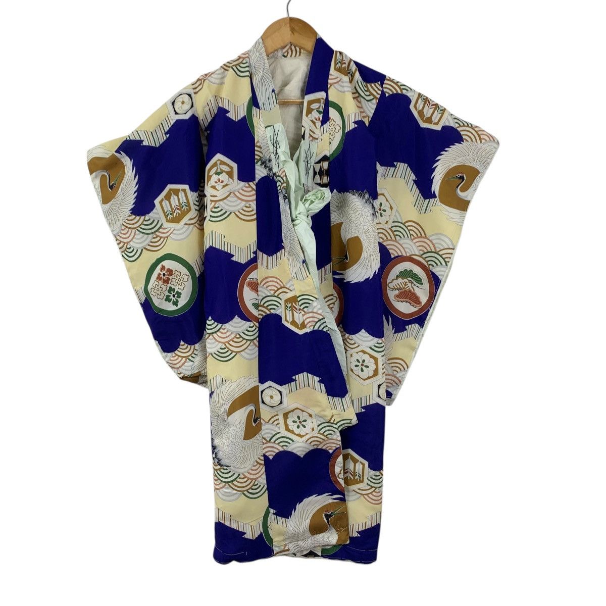 Vintage Vintage 70s KIMONO JAPAN SEIGAIHA Crane Traditional Geisha Size S / US 4 / IT 40 - 5 Thumbnail