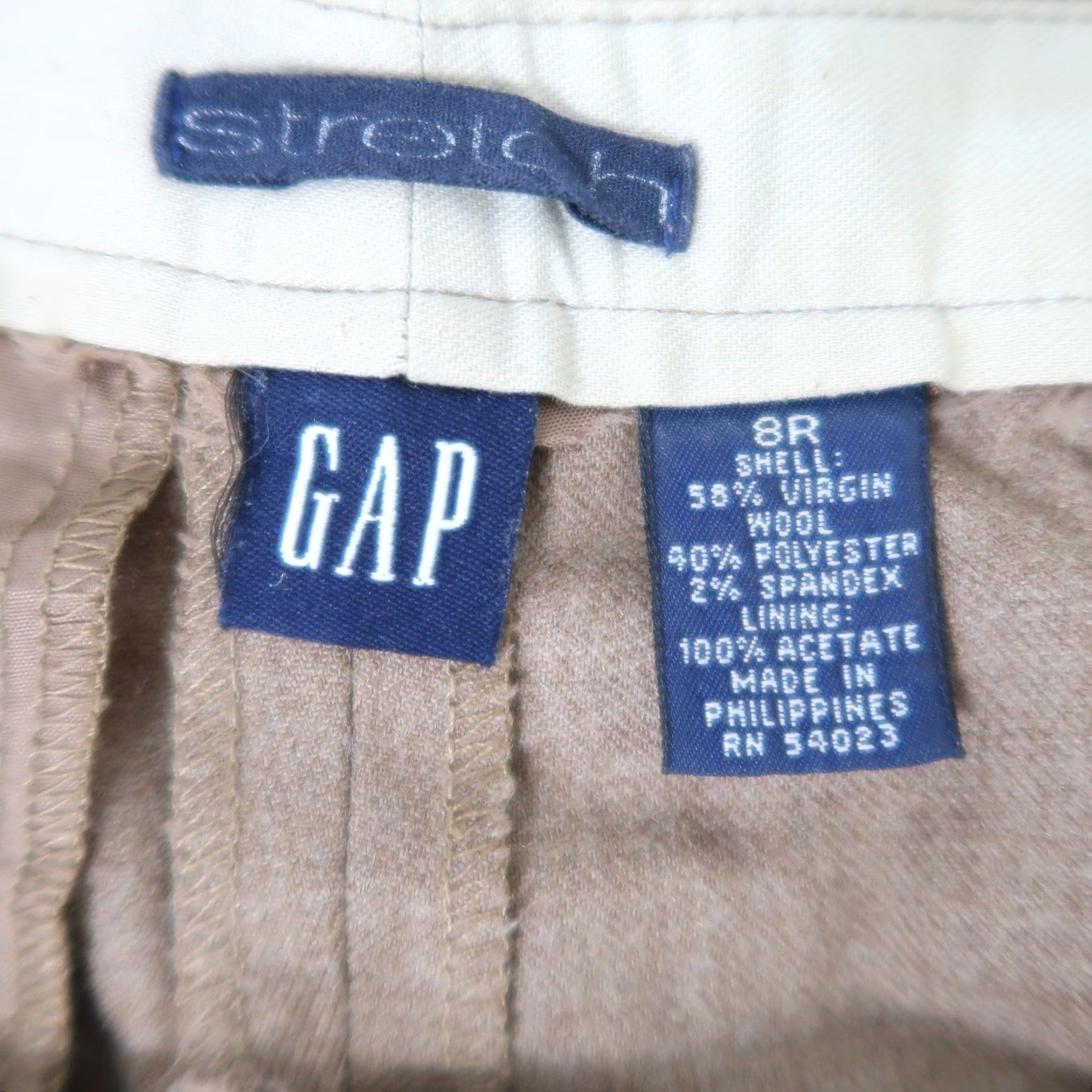 Gap VINTAGE Gap Pants Y2K Tan Brown Wool Blend Low Rise Straight Leg 8 Womens Dress Pants 31in Inseam 90s Theme Size 30" / US 8 / IT 44 - 4 Thumbnail
