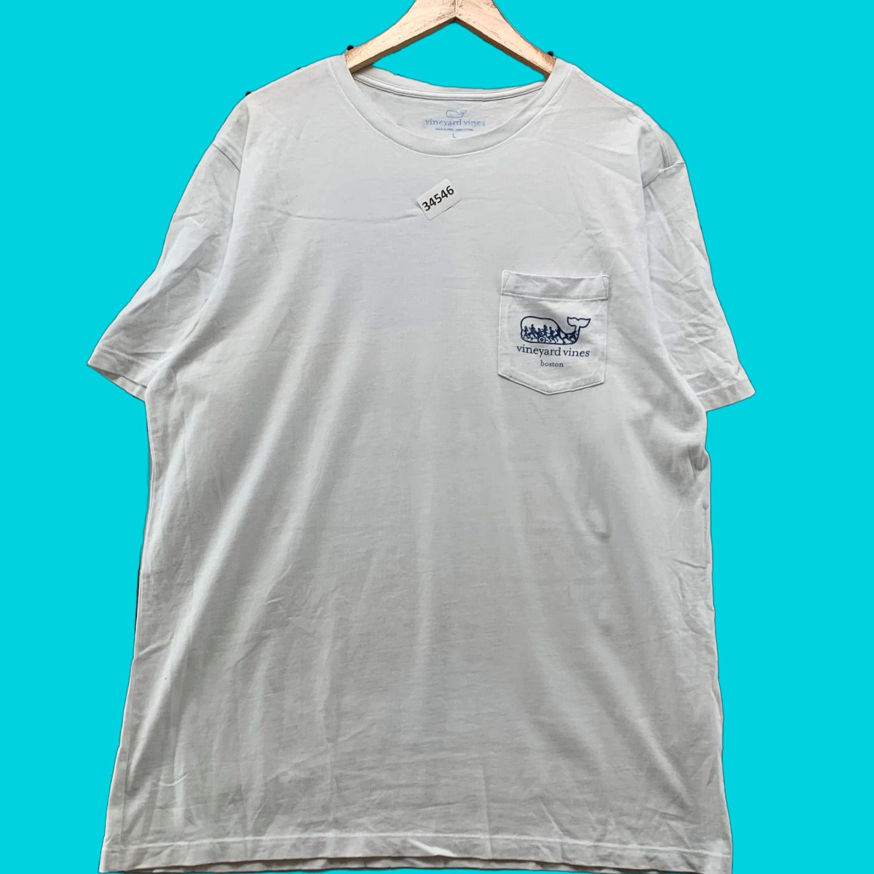 Vineyard Vines VINTAGE Vineyard Vines Boston Marathon T-Shirt Mens Large White Pocket USA Flag Size US L / EU 52-54 / 3 - 1 Thumbnail