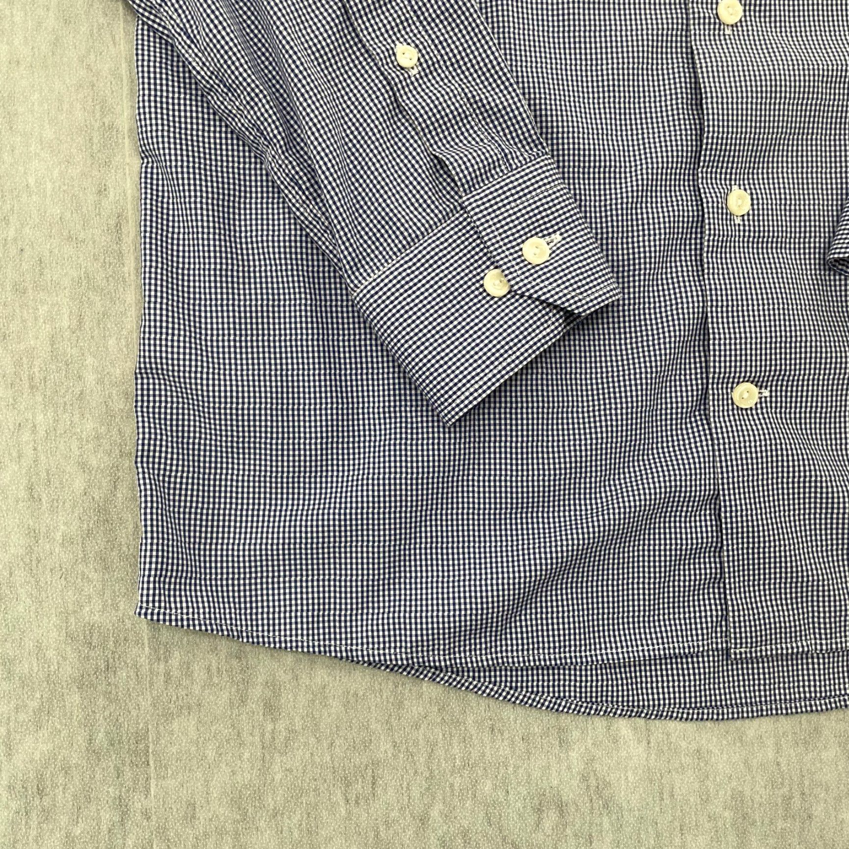 Eton VINTAGE Etón Dress Shirt Adult Medium Long Sleeve Blue Check Button Up Mens Business Casual Formal Wedding Size US M / EU 48-50 / 2 - 4 Thumbnail
