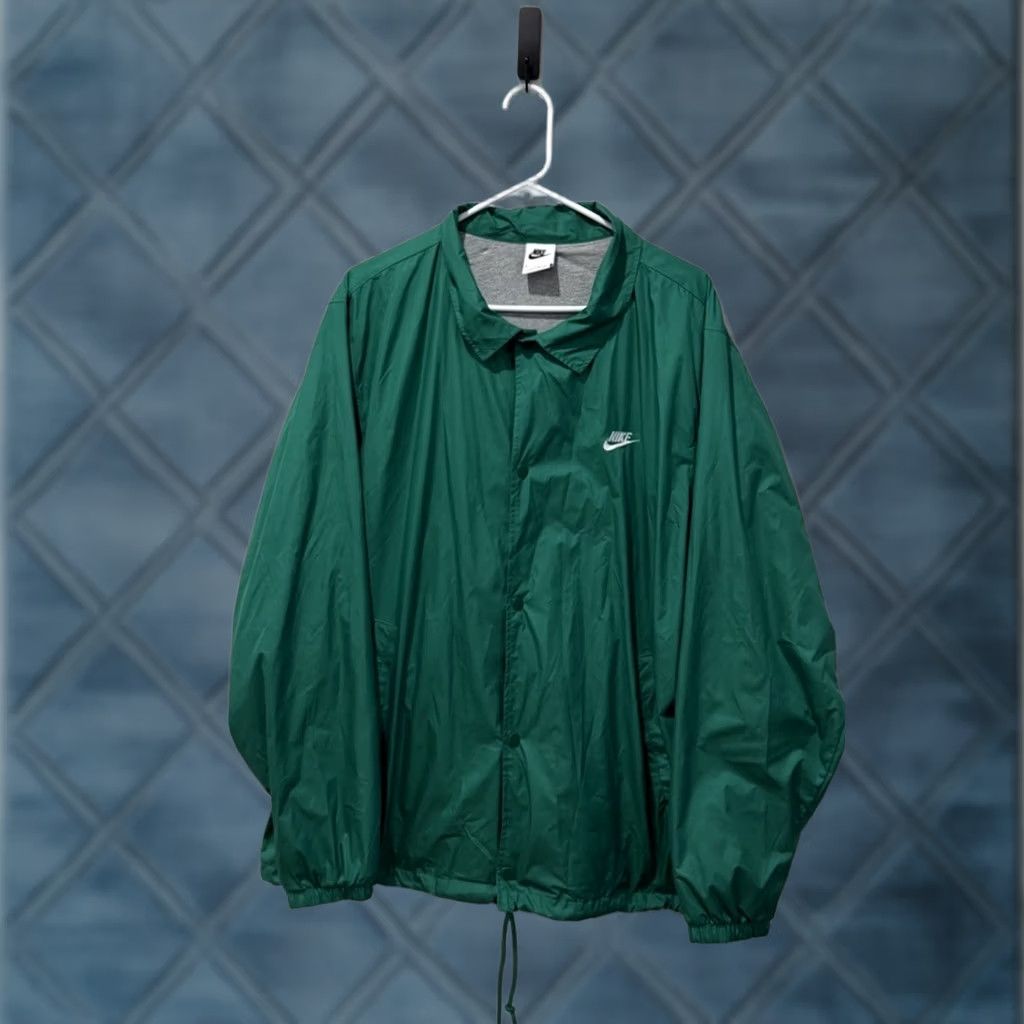Nike Nike Club Coaches Jacket Green Snap Front Woven Men's Size Large Size US L / EU 52-54 / 3 - 1 Thumbnail