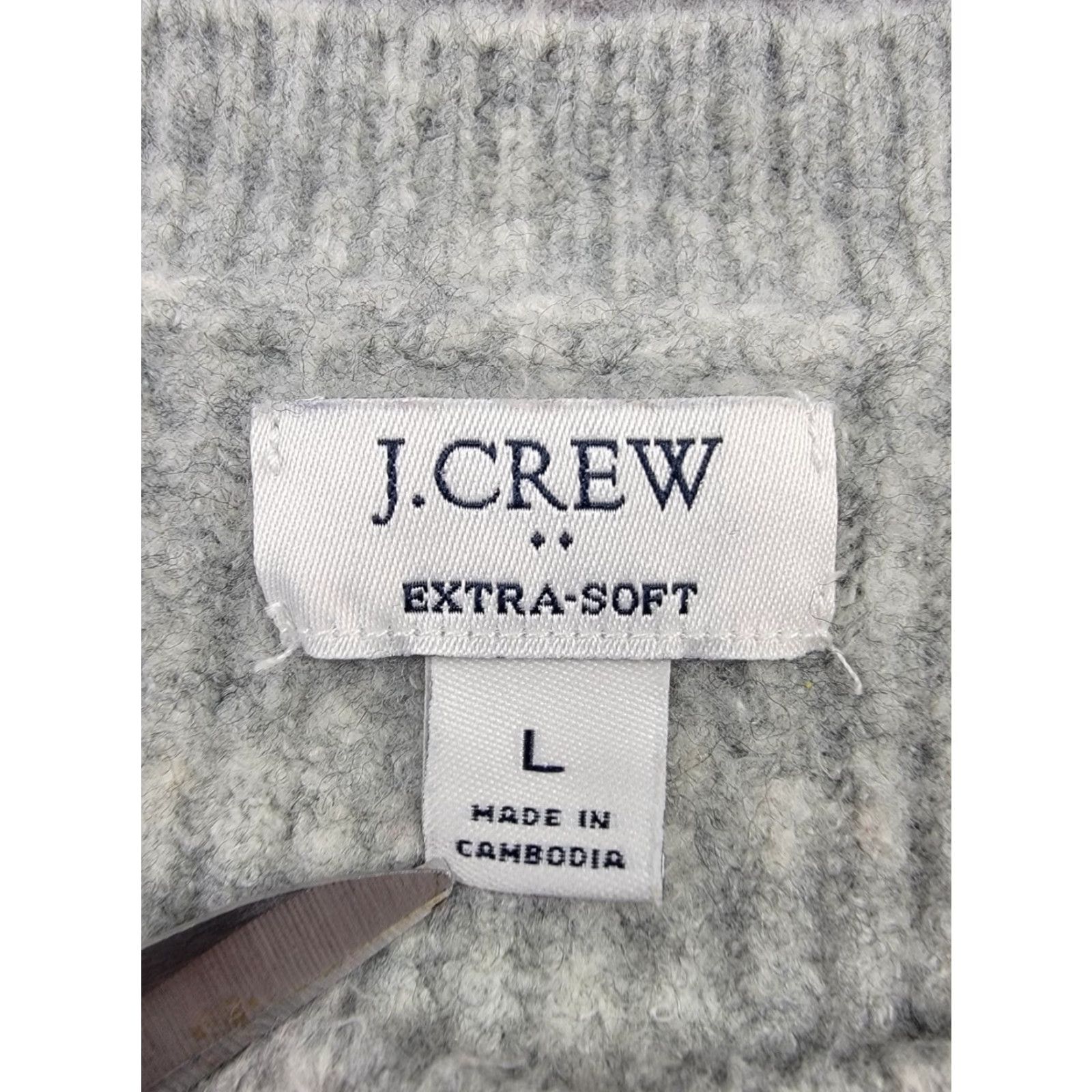 J.Crew J. Crew Sweater Womens Large Gray Ribbed Crewneck Pullover Knit Regular Wool Acrylic Spandex Polyamide Fall Winter Size L / US 10 / IT 46 - 2 Thumbnail