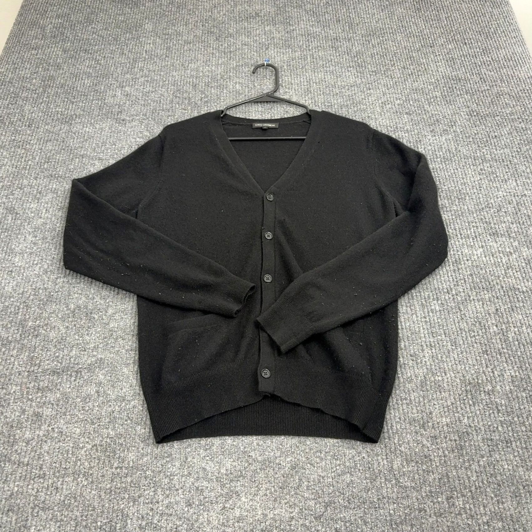 Vintage VINTAGE? No. State Cashmere Cardigan Mens M Black V-Neck Button Up Luxury Cardigan Mens Regular M Black Cashmere Classic Knit Finishing? Size US M / EU 48-50 / 2 - 3 Thumbnail