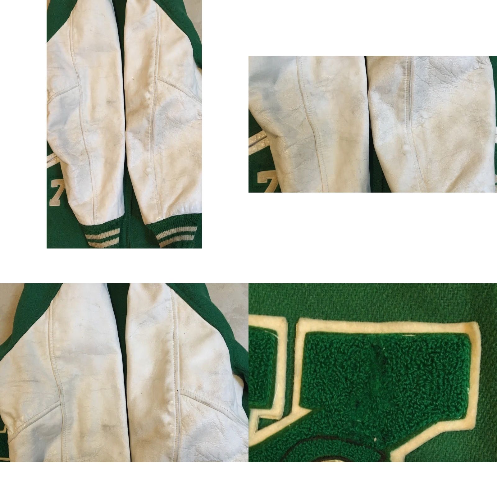 Vintage Vtg 70s Faded Varsity Letterman Jacket S USA School Football Track PE Grunge 80s - Physical Education Jacket Mens Wool Green Size US S / EU 44-46 / 1 - 8 Thumbnail
