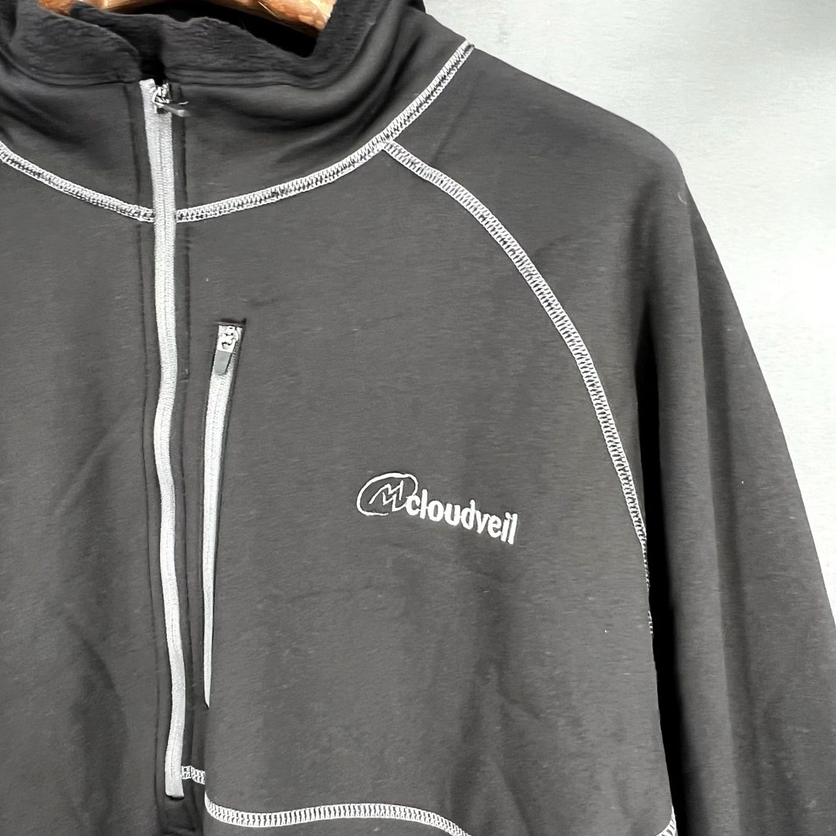 Layer 8 VINTAGE Cloudveil Mens 2XL Soft Pullover Thermo Black Mid Layer Expedition Half Zipper Sweater Pullover Mens Black 2XL Size US XXL / EU 58 / 5 - 2 Thumbnail