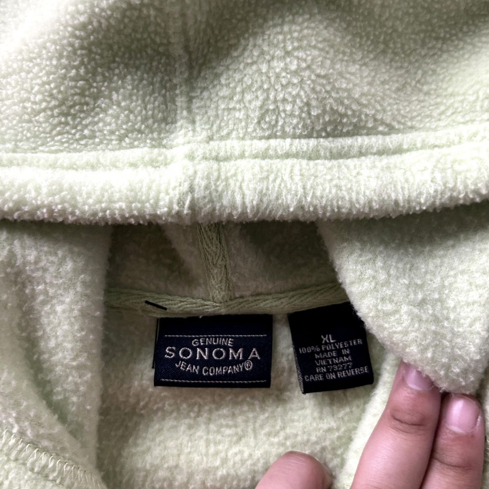 Vintage Y2K Sonoma Fleece Jacket Womens XL Green Hooded Full Zip Pockets Casual Size XL / US 12-14 / IT 48-50 - 3 Thumbnail