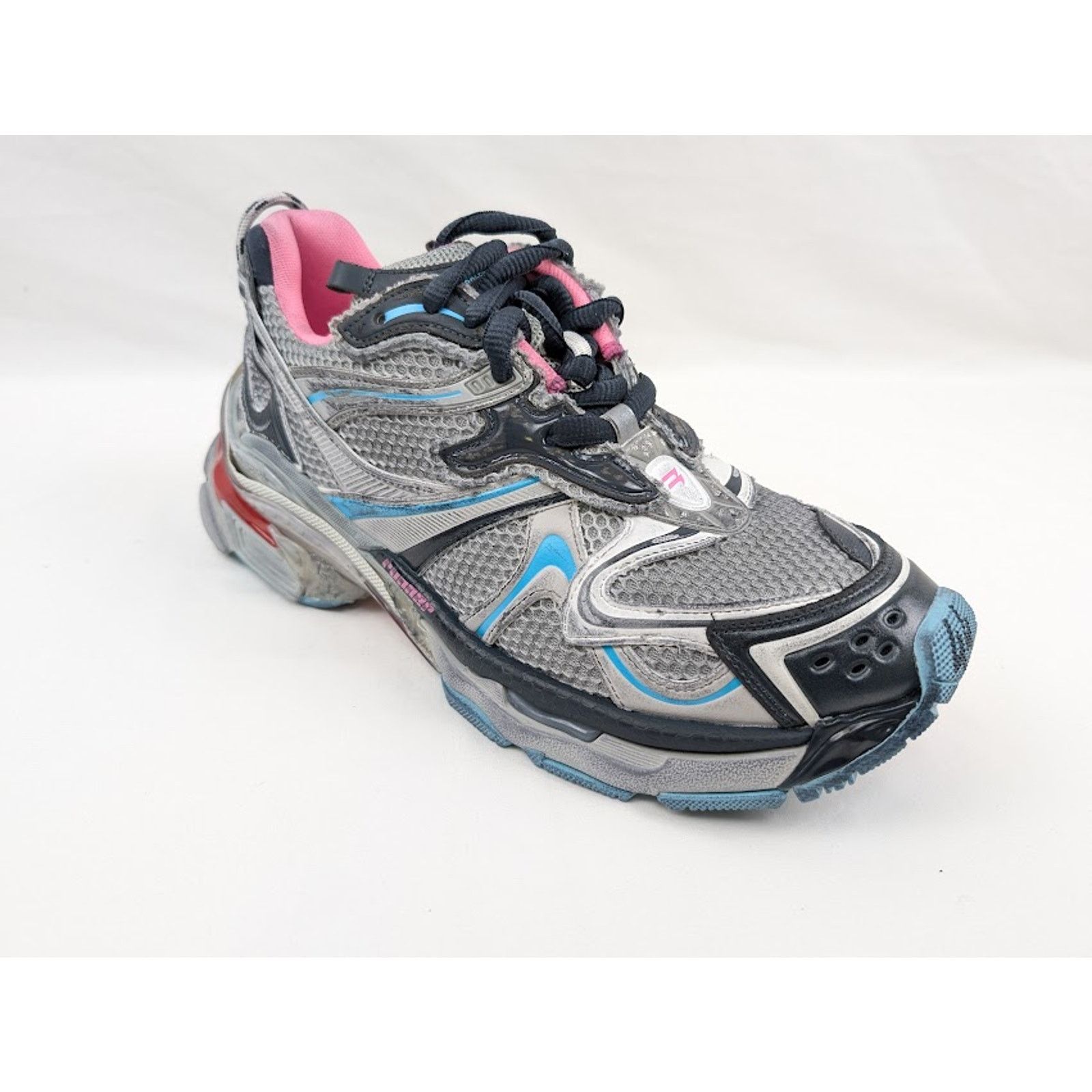 Balenciaga o1rshd1 Runner 2 Mesh/Pu/W Sneakers in Grey/Blue/Pink/Red Size US 10 / EU 43 - 1 Thumbnail