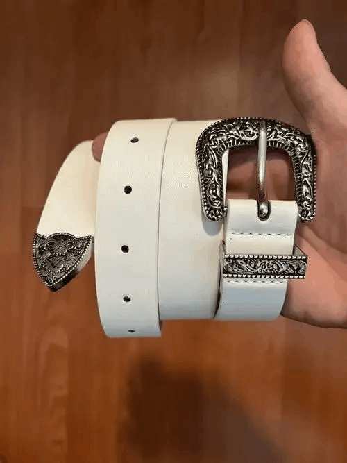 Japanese Brand Y2K Buckle Belt (white) Size 32 - 1 Thumbnail