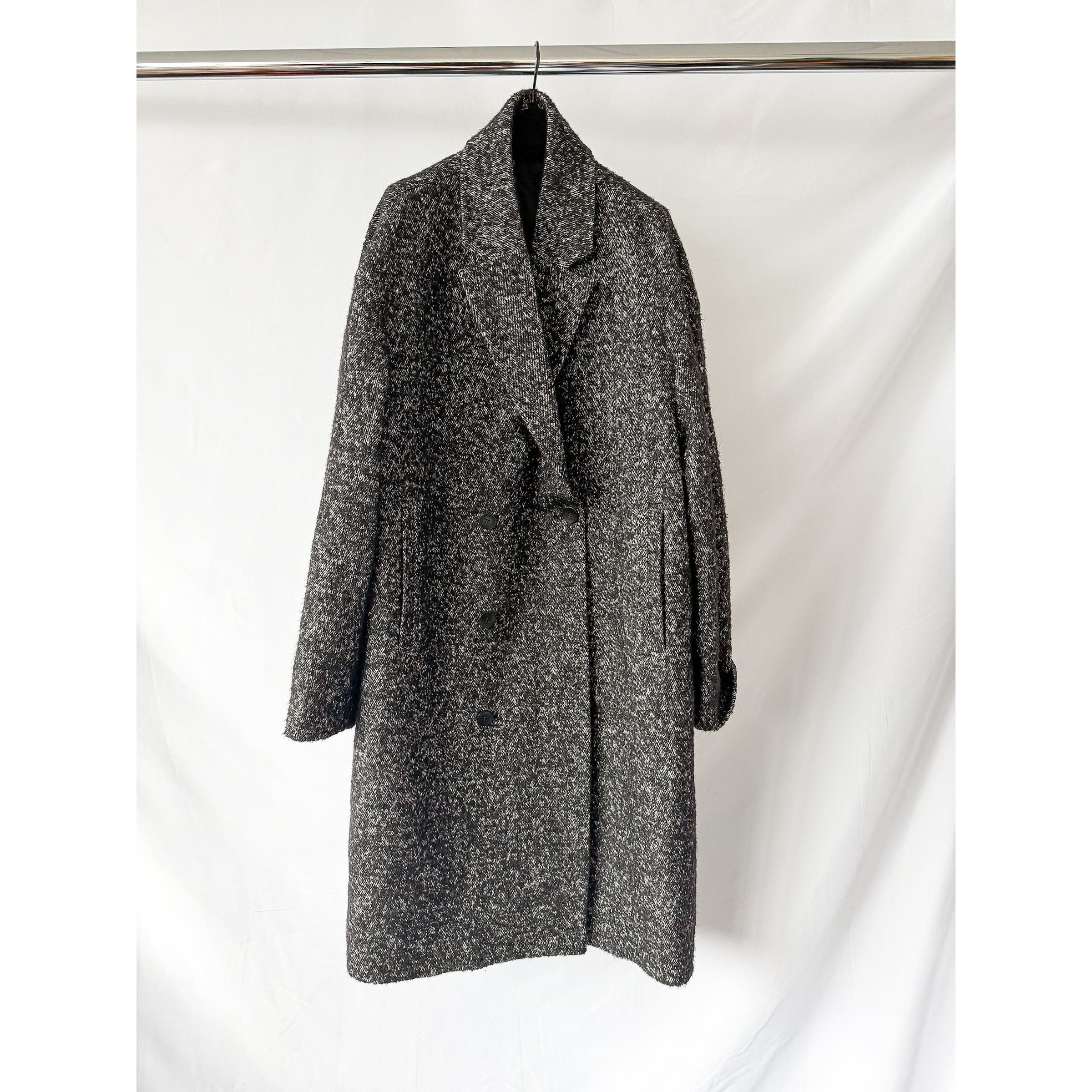 Calvin Klein Calvin Klein Boucle Wool Blend Black Coat Size US L / EU 52-54 / 3 - 1 Thumbnail