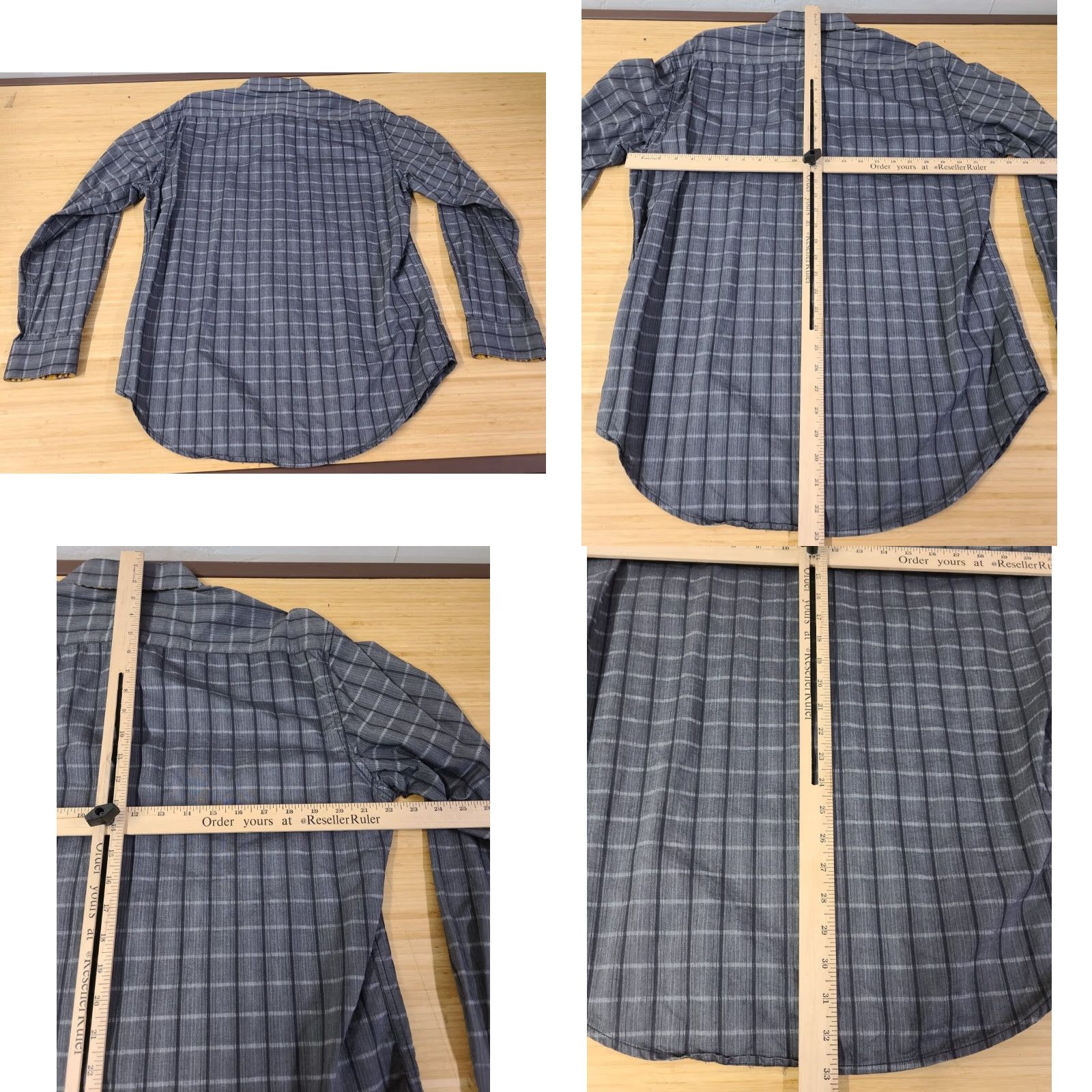 Robert Graham Robert Graham Men's Long Sleeve Shirt Gray Square Pattern Button-Up Collared Embroidered Graphic Print Size L Size US L / EU 52-54 / 3 - 8 Thumbnail