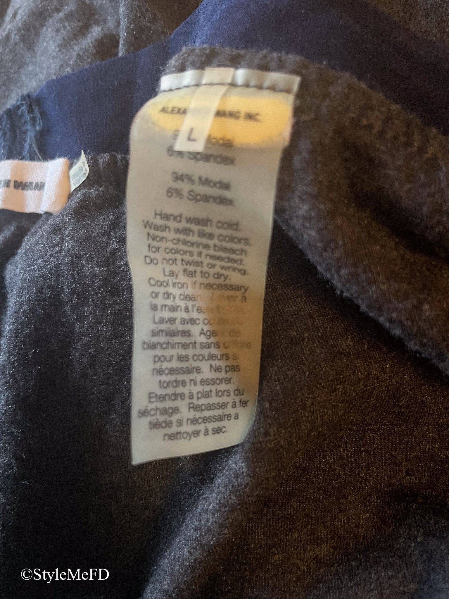 Alexander Wang T by Alexander Wang Grey Jersey Skirt w Navy Blue Detail Size 32" / US 10 / IT 46 - 5 Thumbnail