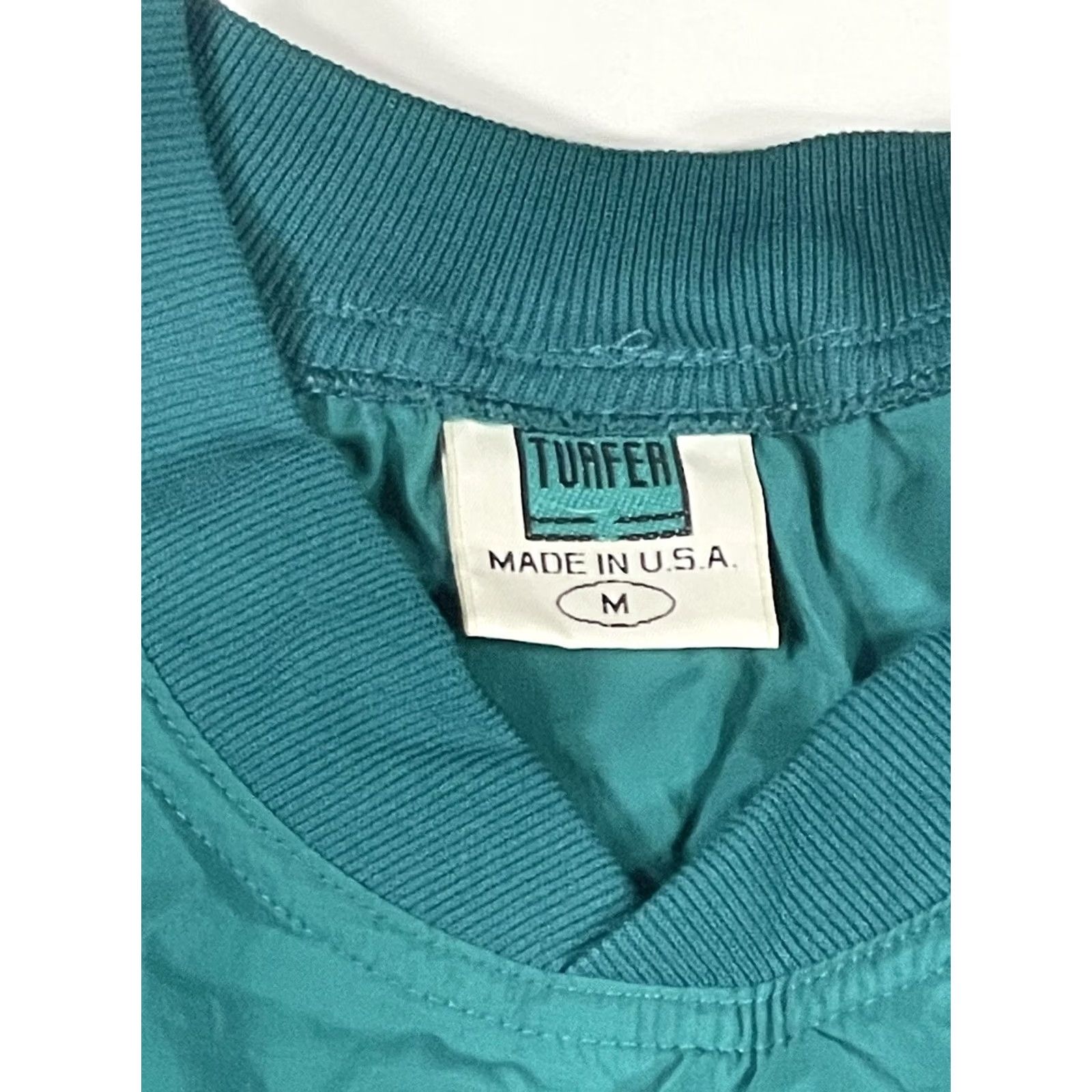 Vintage VTG Turfer Windbreaker Mens M Medium Green Pullover V Neck Jacket Made InUSA 90s Size US M / EU 48-50 / 2 - 3 Thumbnail