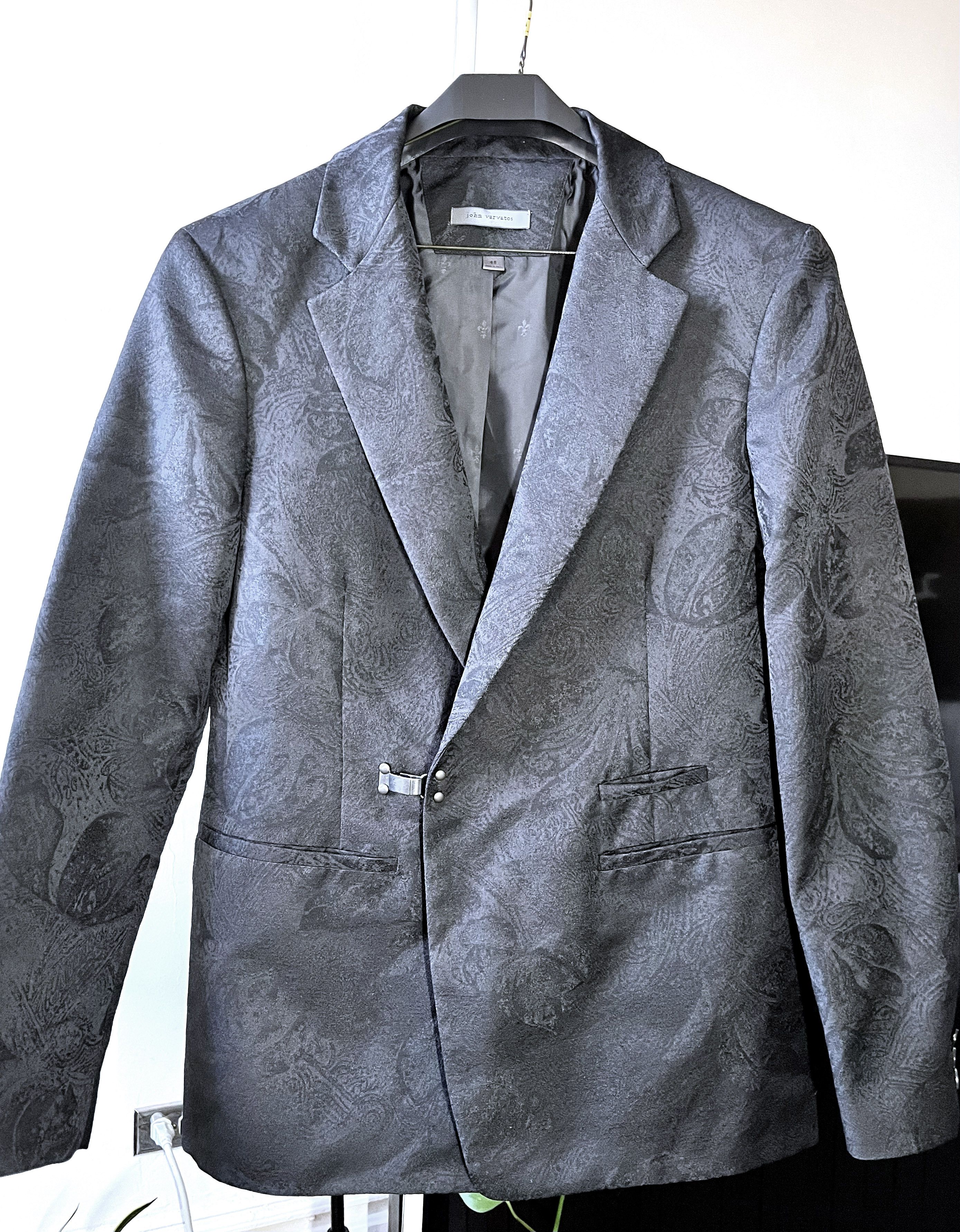 John Varvatos Jacket with Tonal Floral Jacquard Size 48R - 1 Thumbnail