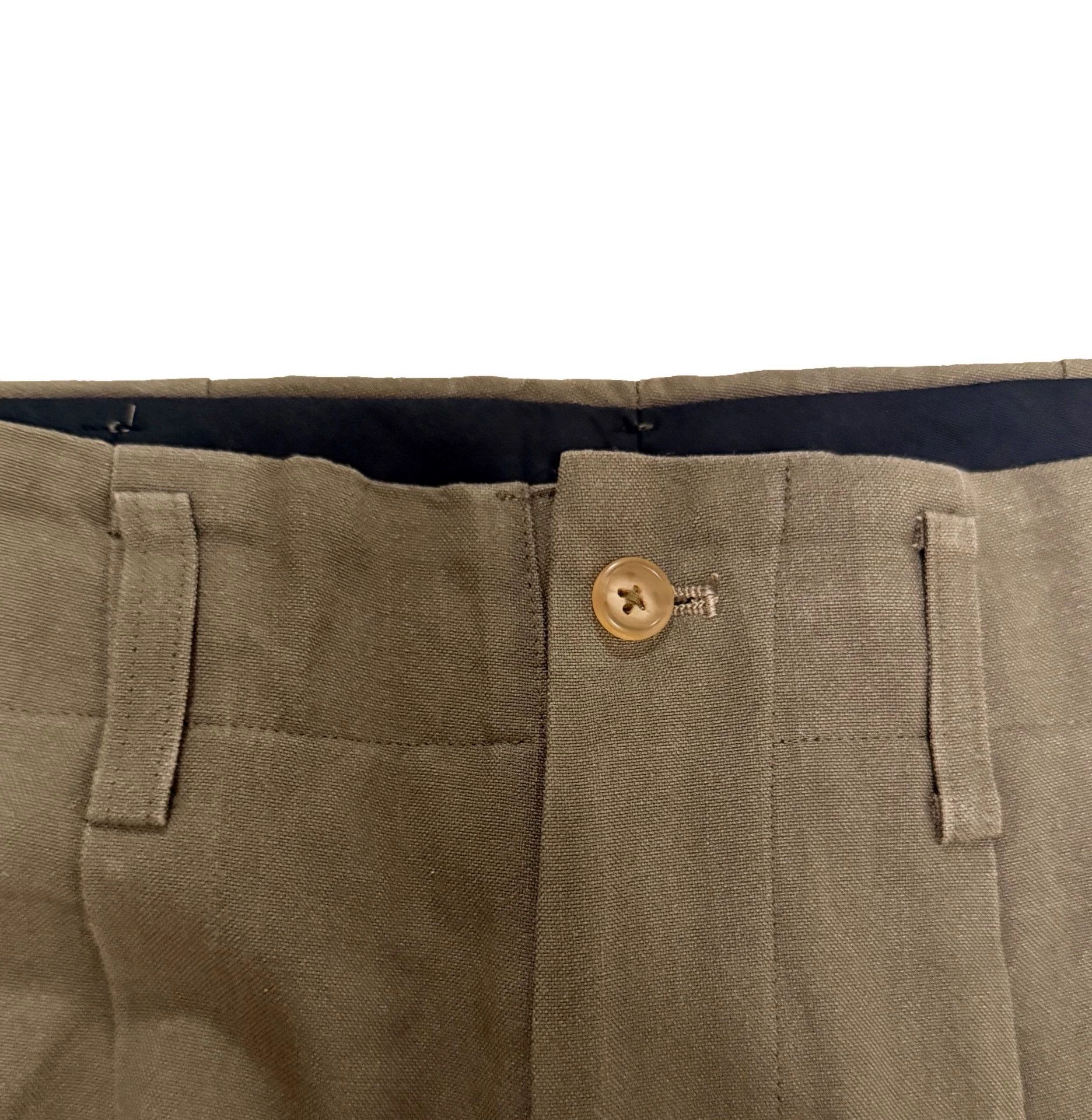 Yohji Yamamoto Yohji Yamamoto Khaki Silk Loose Tapered Pants Size US 30 / EU 46 - 3 Thumbnail