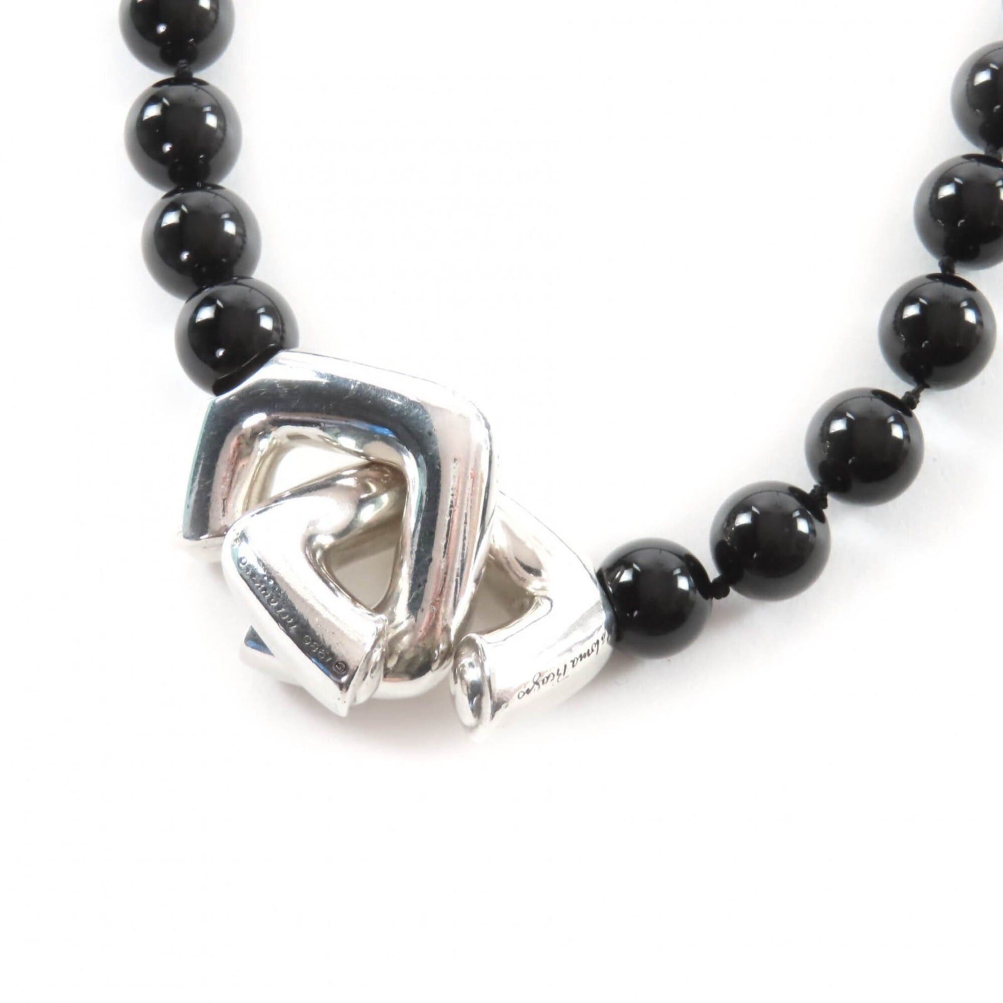 Tiffany & Co. TIFFANY&Co. Tiffany Vintage Onyx 925 Necklace, Black with Silver Hardware, Comes Box and Case, Total Weight 135g, Women's. Size ONE SIZE - 1 Thumbnail