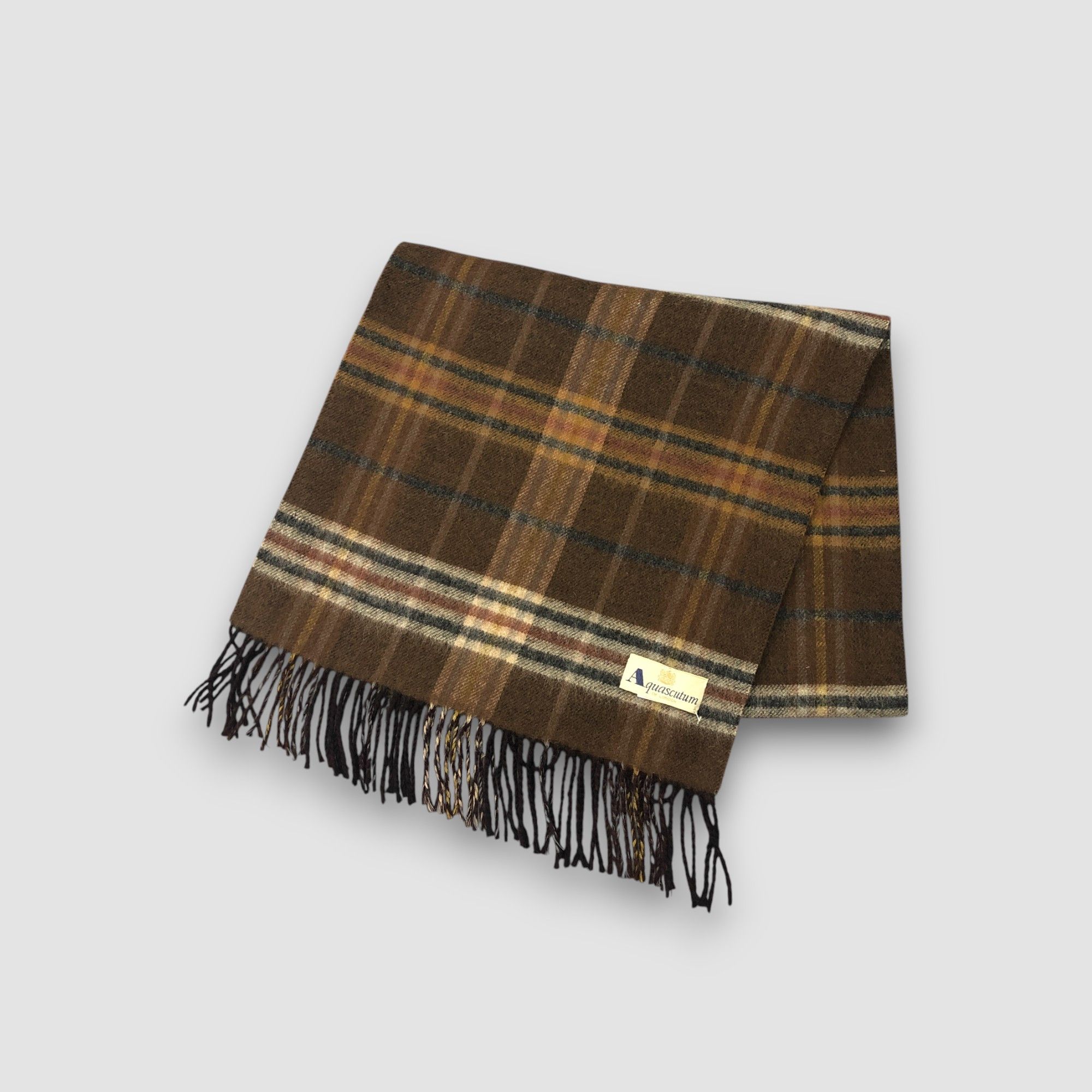Aquascutum Vintage Aquascutum Scarf Muffler Wool Fringe Winter Scarves Size ONE SIZE - 3 Thumbnail