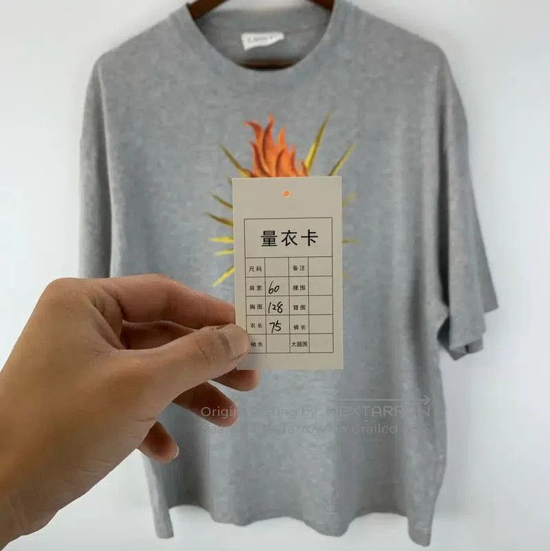 Lanvin LANVIN Men's Gray Cotton T-Shirt with Heart Design . Size US L / EU 52-54 / 3 - 5 Thumbnail