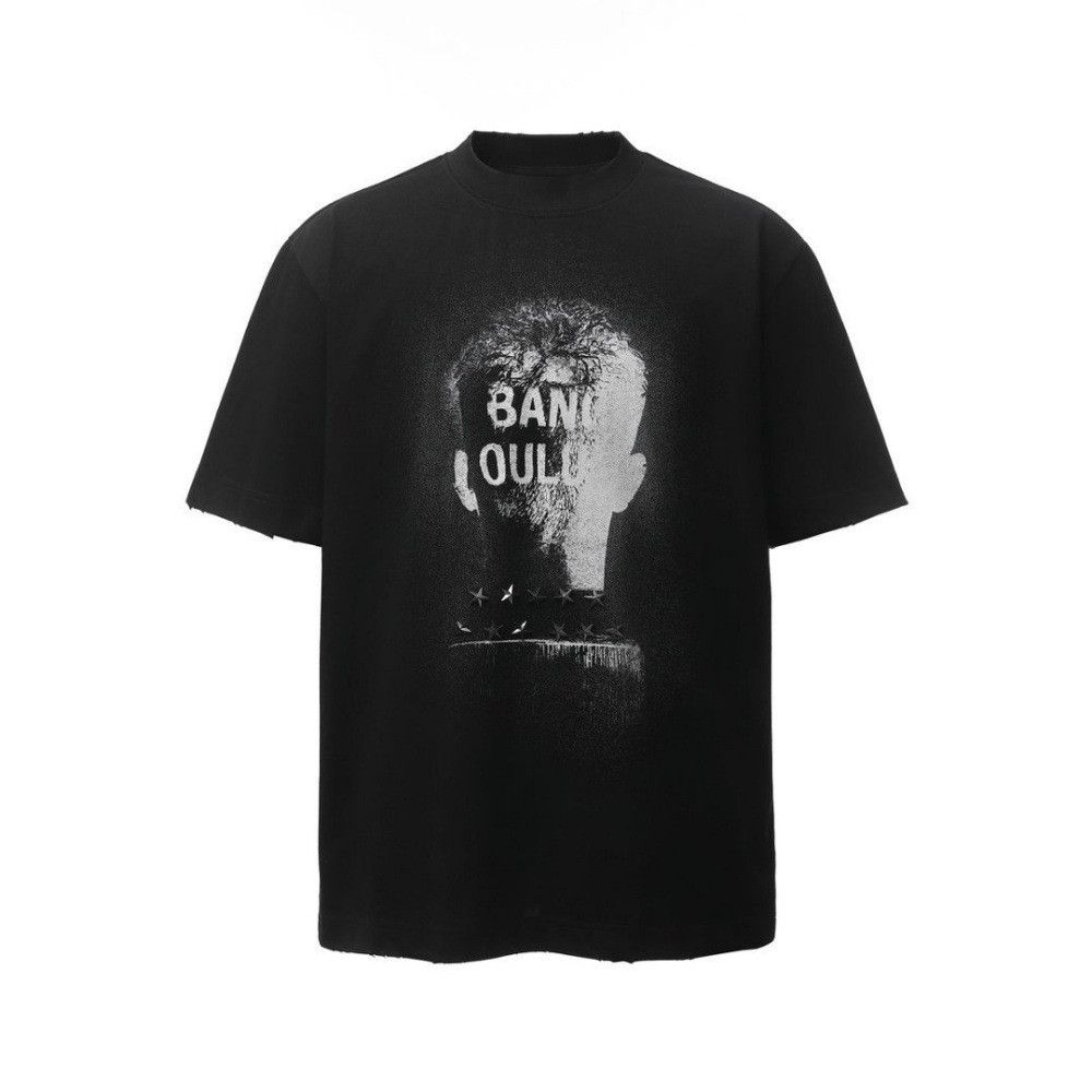 Japanese Brand Men's casual distressed portrait print loose T-shirt Size US M / EU 48-50 / 2 - 1 Thumbnail