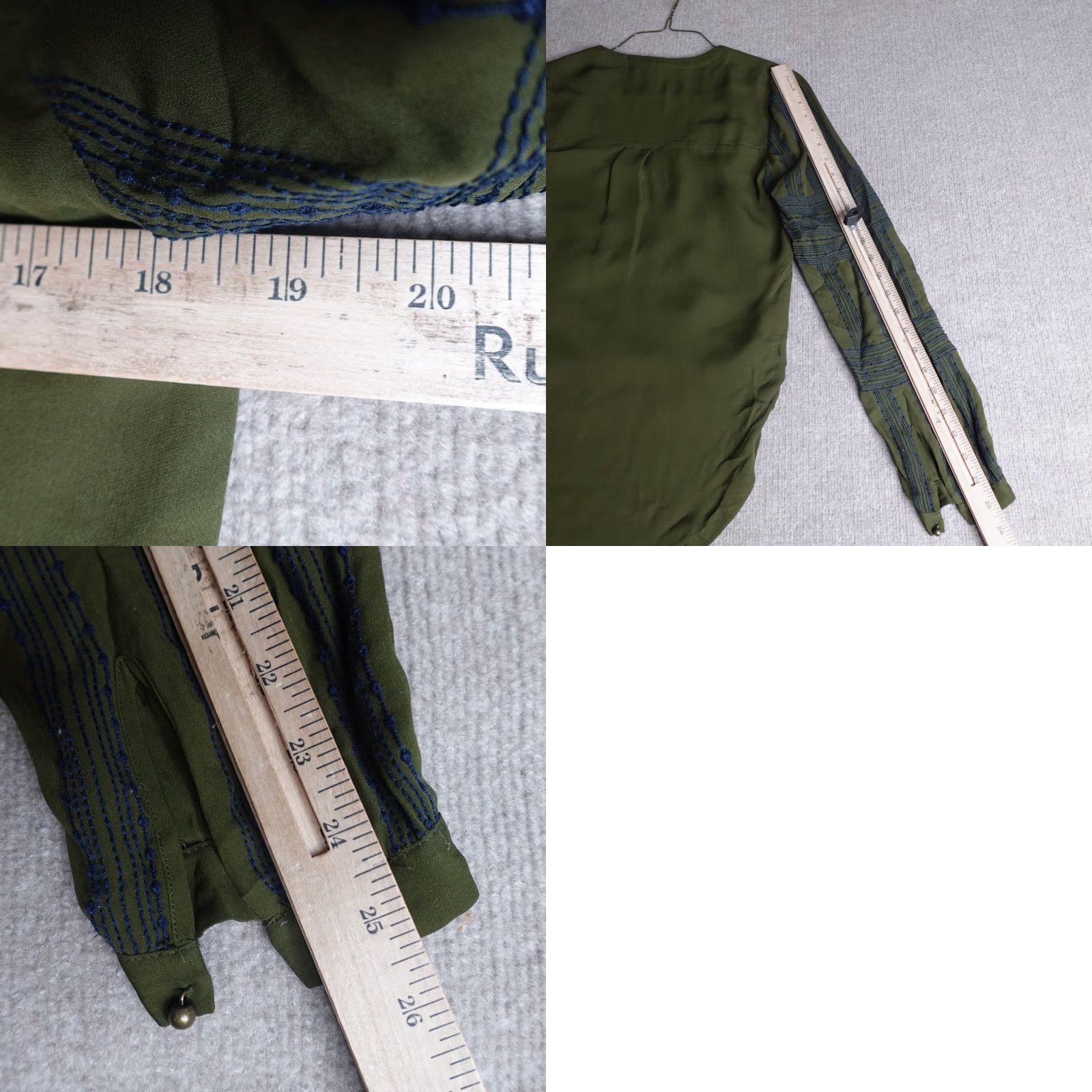 Veronica Beard Veronica Beard Blouse Womens Top 6 Green Surplice Silk Floral Long Sleeve Pullover Regular Size 6 Green Spring Summer Fall Womens Size M / US 6-8 / IT 42-44 - 8 Thumbnail