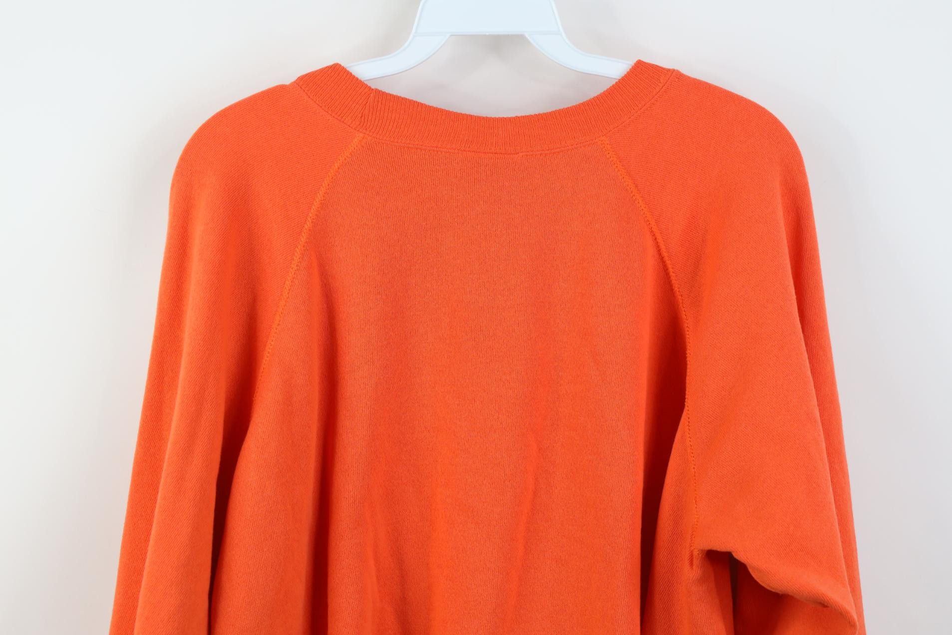 Vintage Vintage 90s Streetwear Blank Crewneck Sweatshirt Orange USA Size XL / US 12-14 / IT 48-50 - 9 Thumbnail