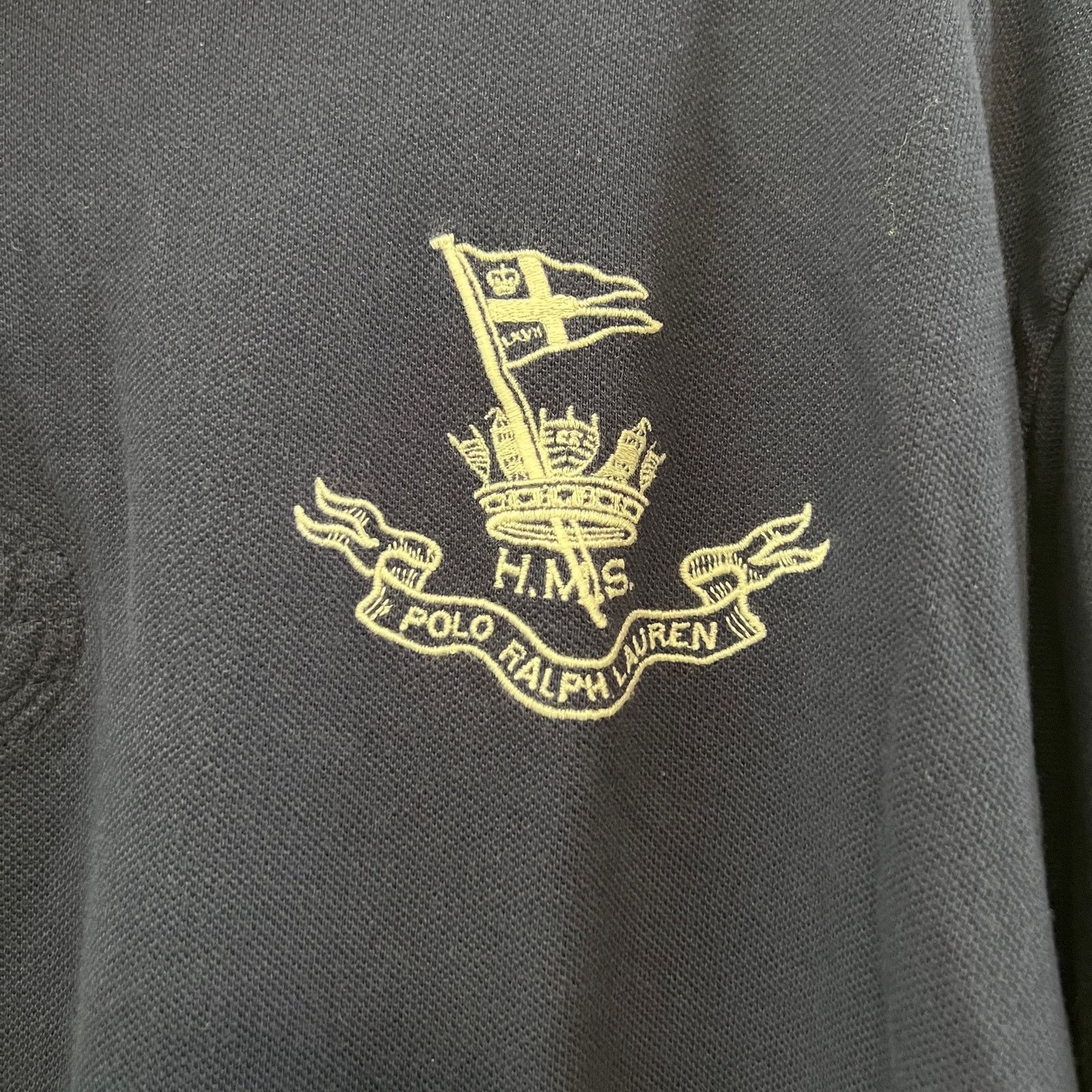 Polo Ralph Lauren Polo Ralph Lauren Vintage HMS Navy Blue Red Rugby Polo XXL Size US XXL / EU 58 / 5 - 4 Thumbnail
