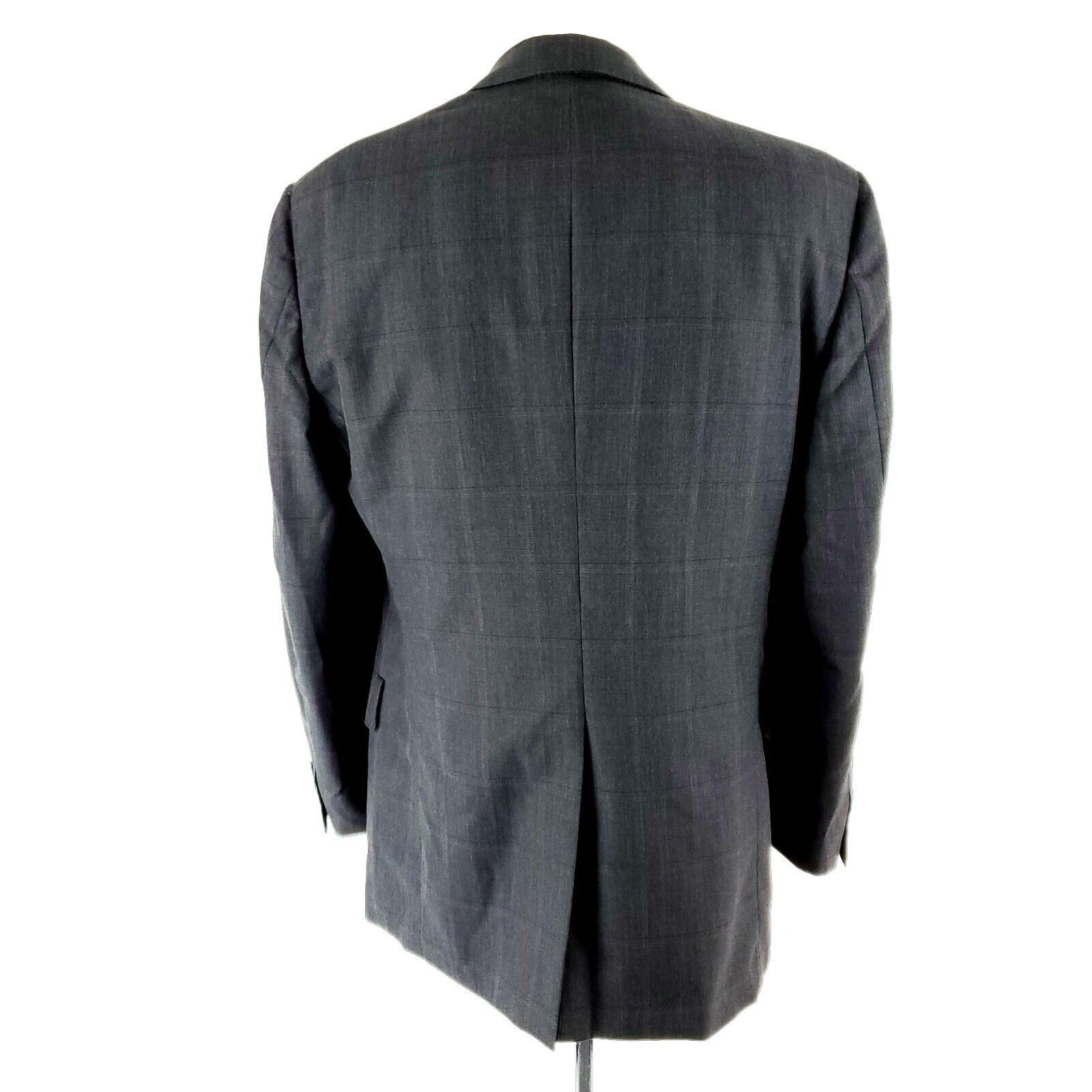 Hart Schaffner Marx Hart Schaffner Marx Wool 2 Button Blazer 40L Gray Plaid W/ P Size 40L - 5 Thumbnail