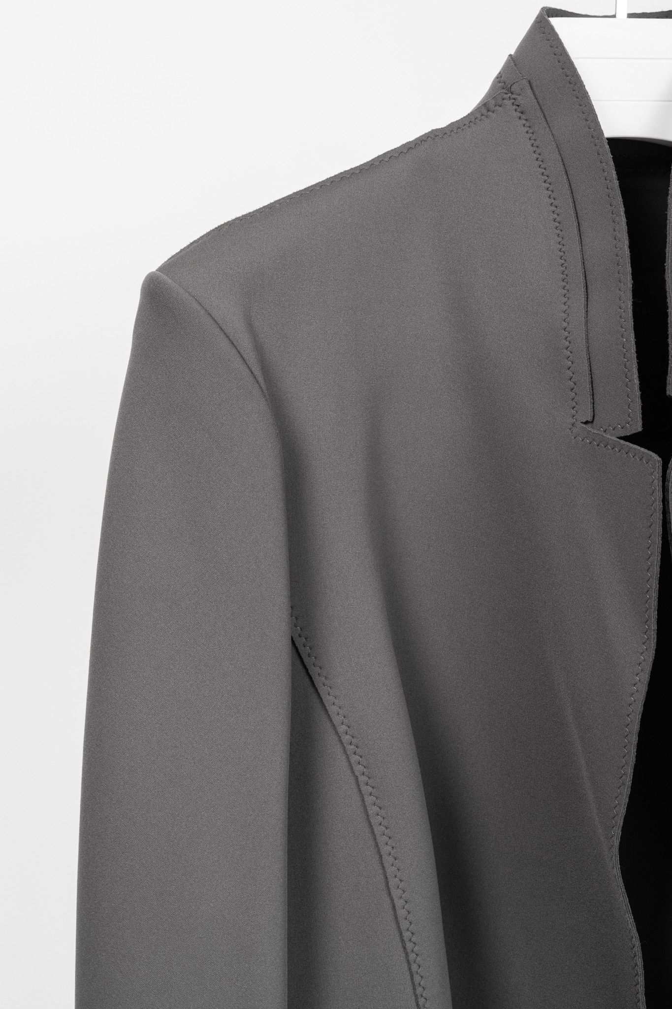 Marie Saint Pierre Marie Saint Pierre Grey Neoprene Open-Front Blazer Size L / US 10 / IT 46 - 5 Thumbnail