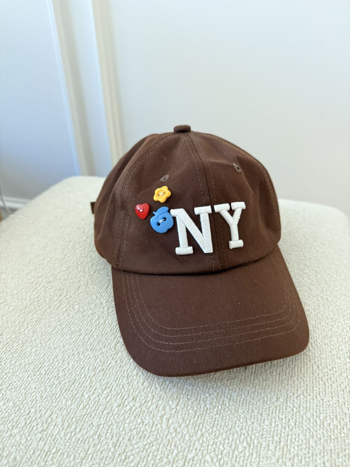 Other Brown New York Hat with Buttons Size ONE SIZE - 6 Thumbnail