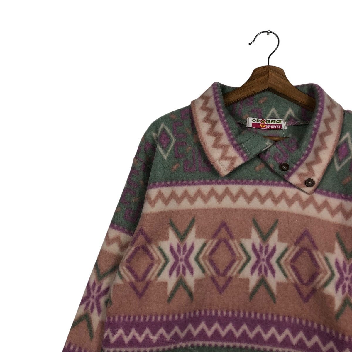 Japanese Brand 📌Vintage Fleece Jacket Navajo Design CP Fleece Sport Size US M / EU 48-50 / 2 - 8 Thumbnail