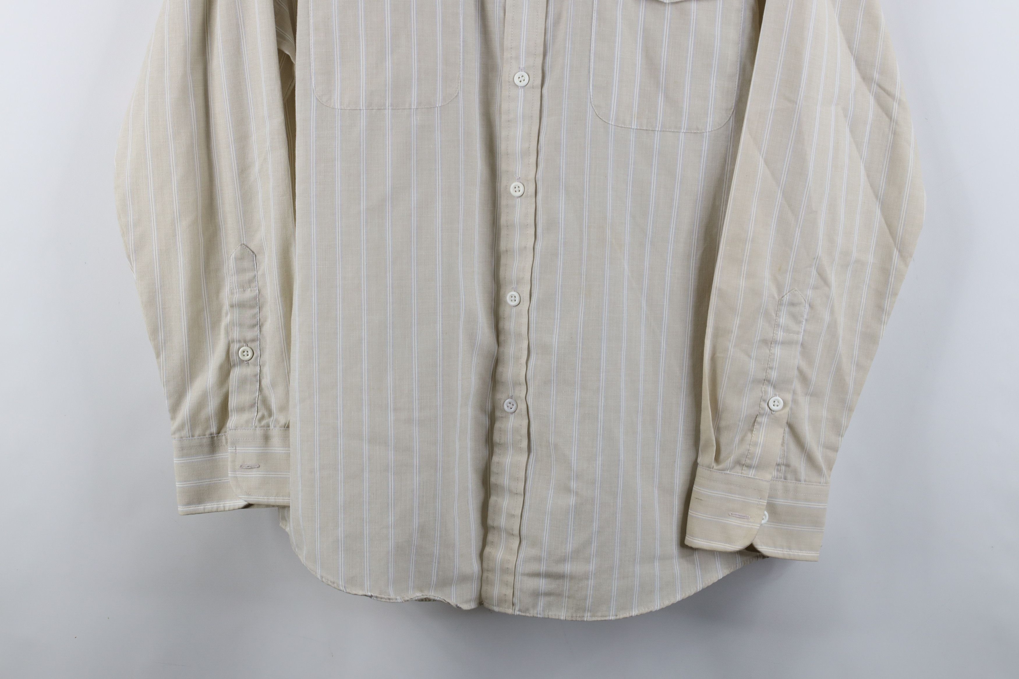 Vintage Vintage 70s Streetwear Striped Military Safari Button Shirt Size US L / EU 52-54 / 3 - 3 Thumbnail