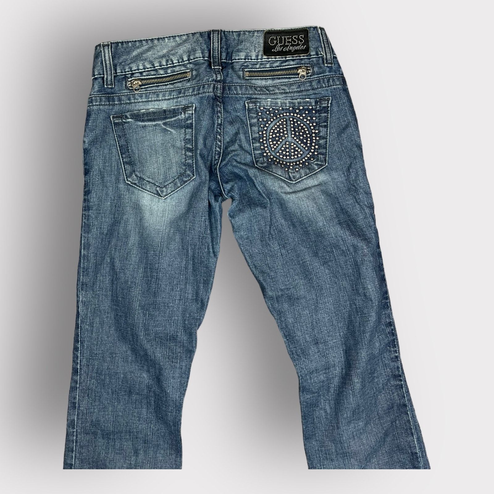 Guess Guess | Vintage Y2K Daredevil Skinny Embellished Jeans | 26 Size 26" / US 2 / IT 38 - 5 Thumbnail