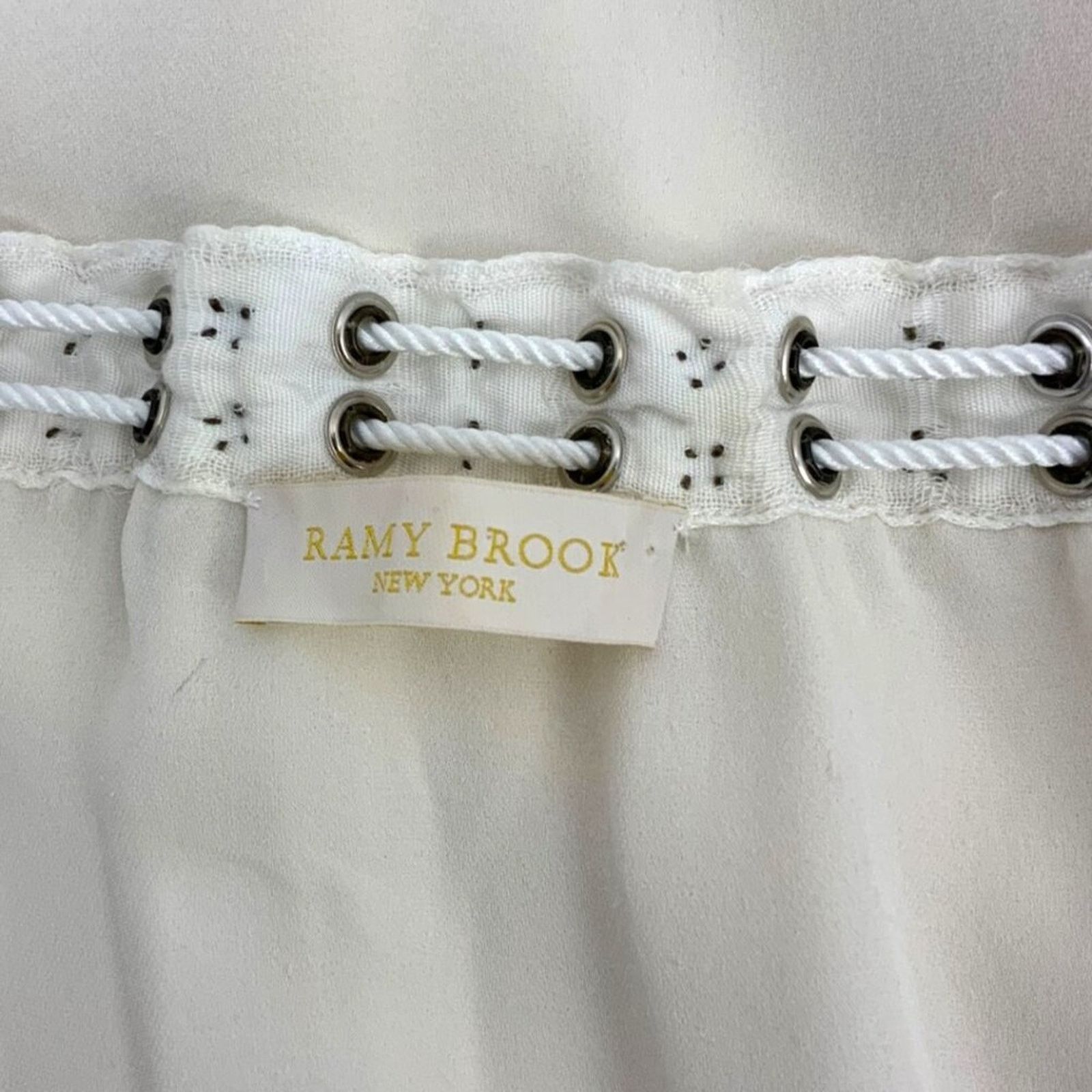 Ramy Brook Ramy Brook 100% Silk Stud & Grommet Lace Up Blouse Size XS Size XS / US 0-2 / IT 36-38 - 3 Thumbnail