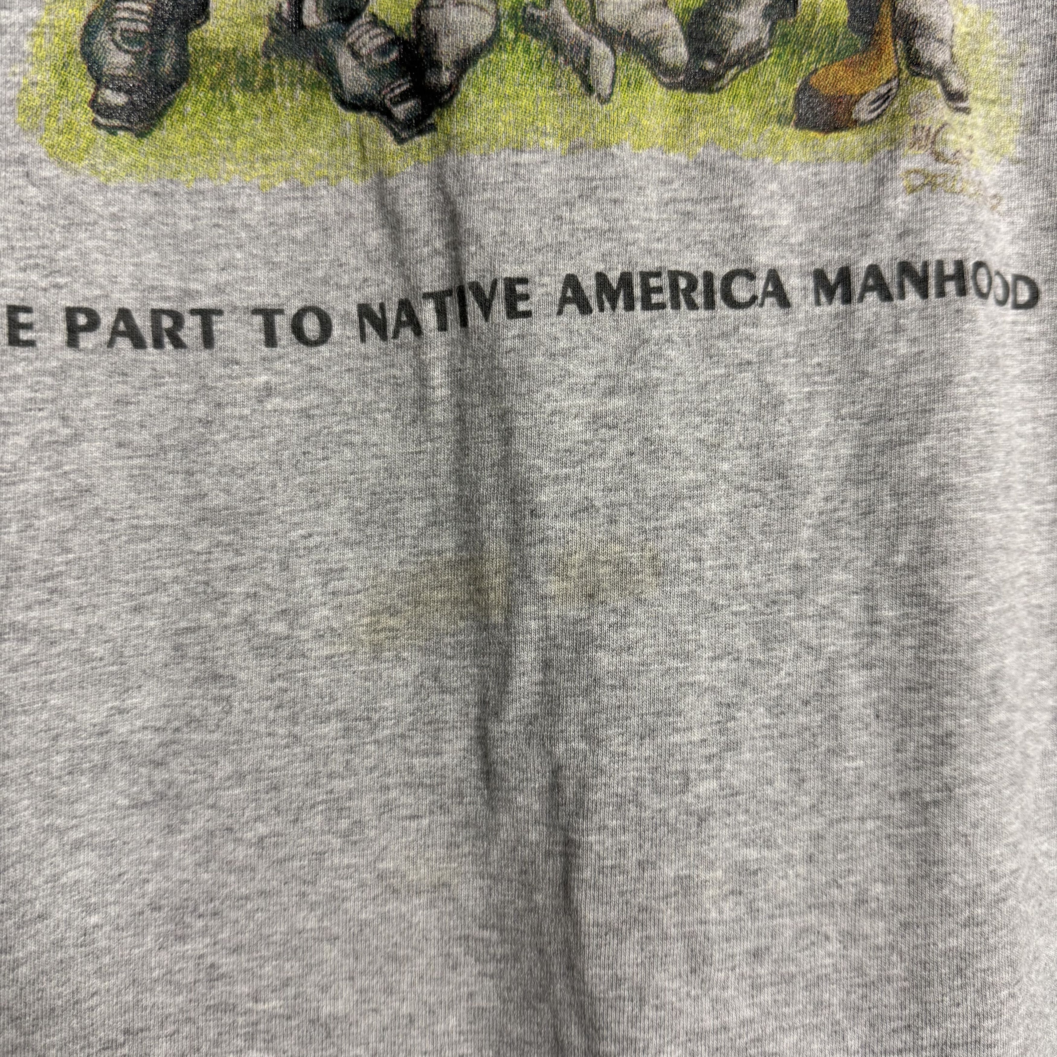 Vintage 🔥RARE🔥Vintage Graphic American Manhood L/Sleeve T-shirt Size US M / EU 48-50 / 2 - 6 Thumbnail